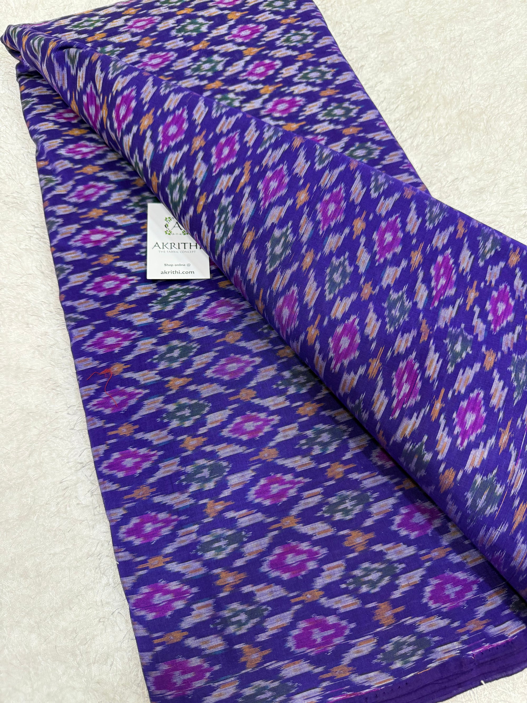 Handwoven Ikat pure silk with mercerised cotton fabric