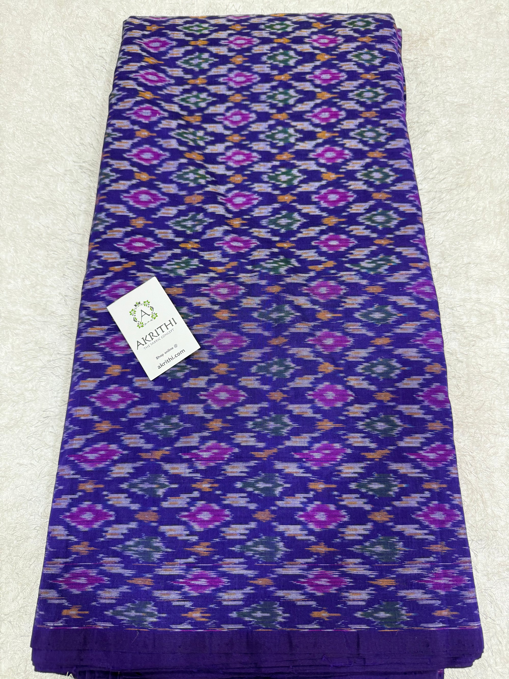 Handwoven Ikat pure silk with mercerised cotton fabric