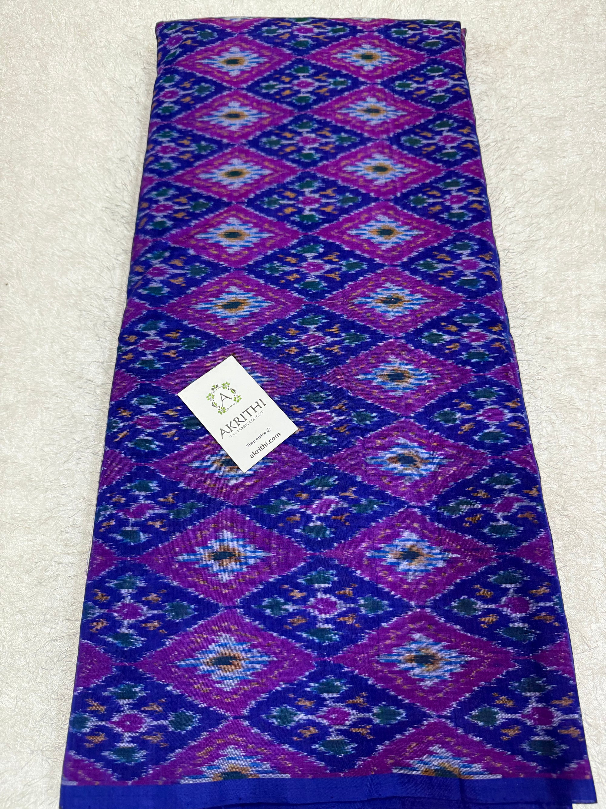 Handwoven Ikat pure silk with mercerised cotton fabric