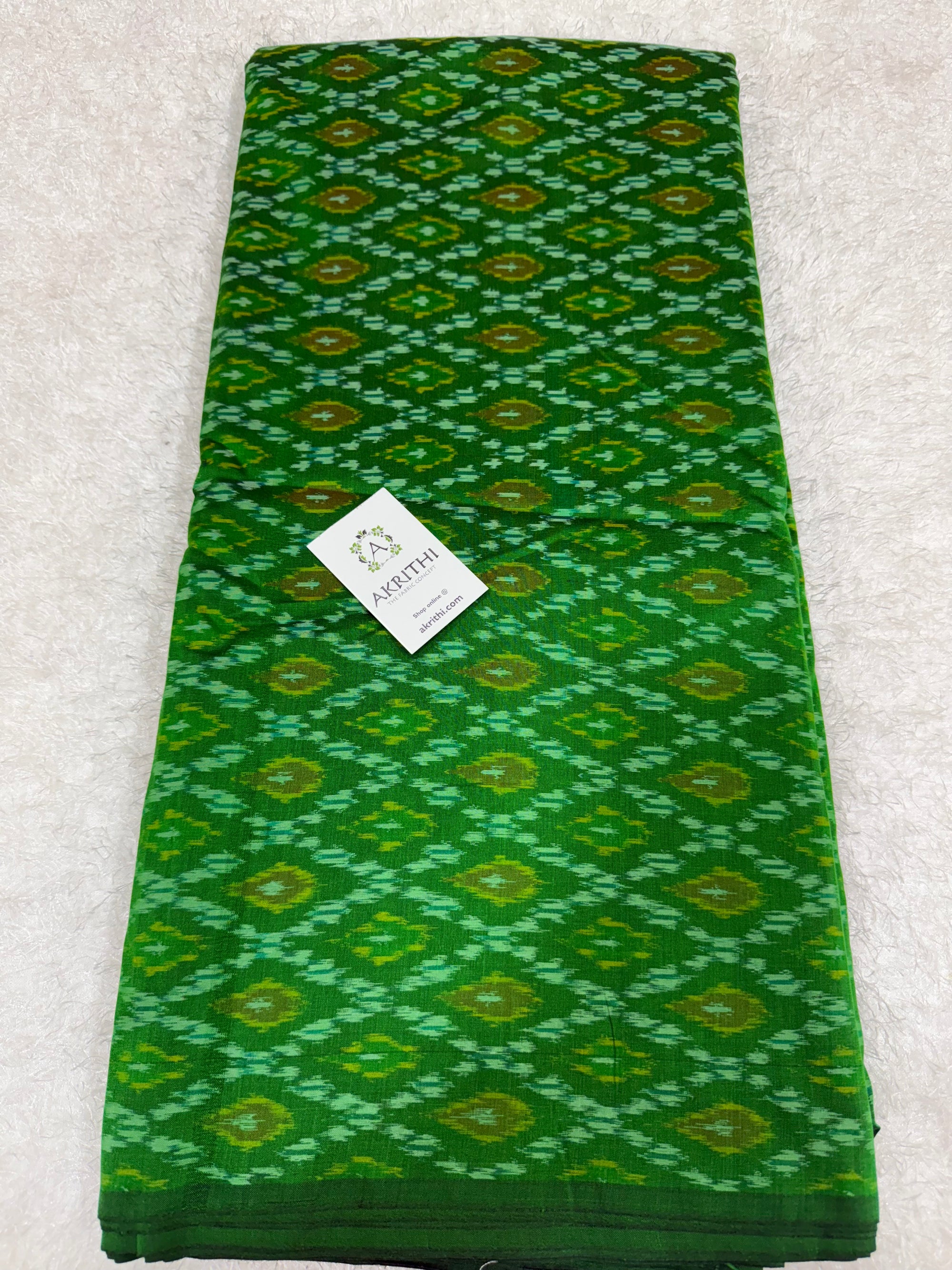 Handwoven Ikat pure silk with mercerised cotton fabric