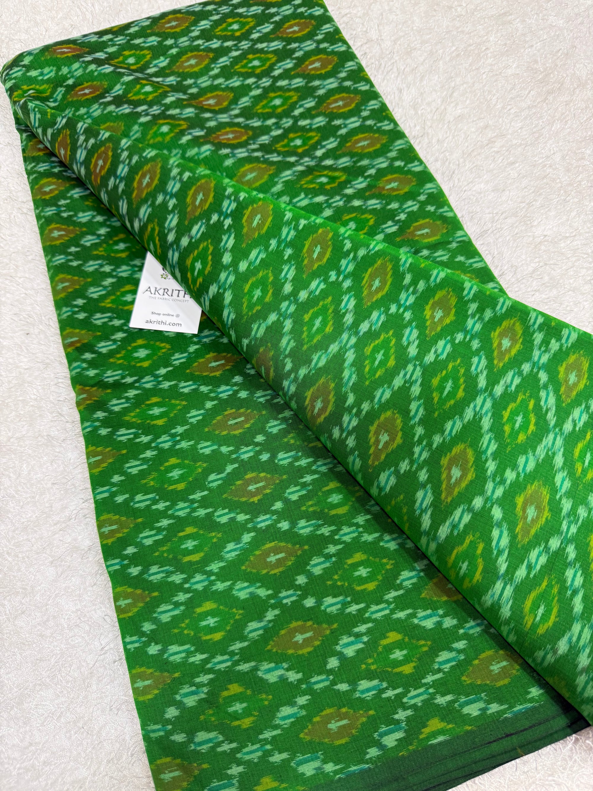 Handwoven Ikat pure silk with mercerised cotton fabric