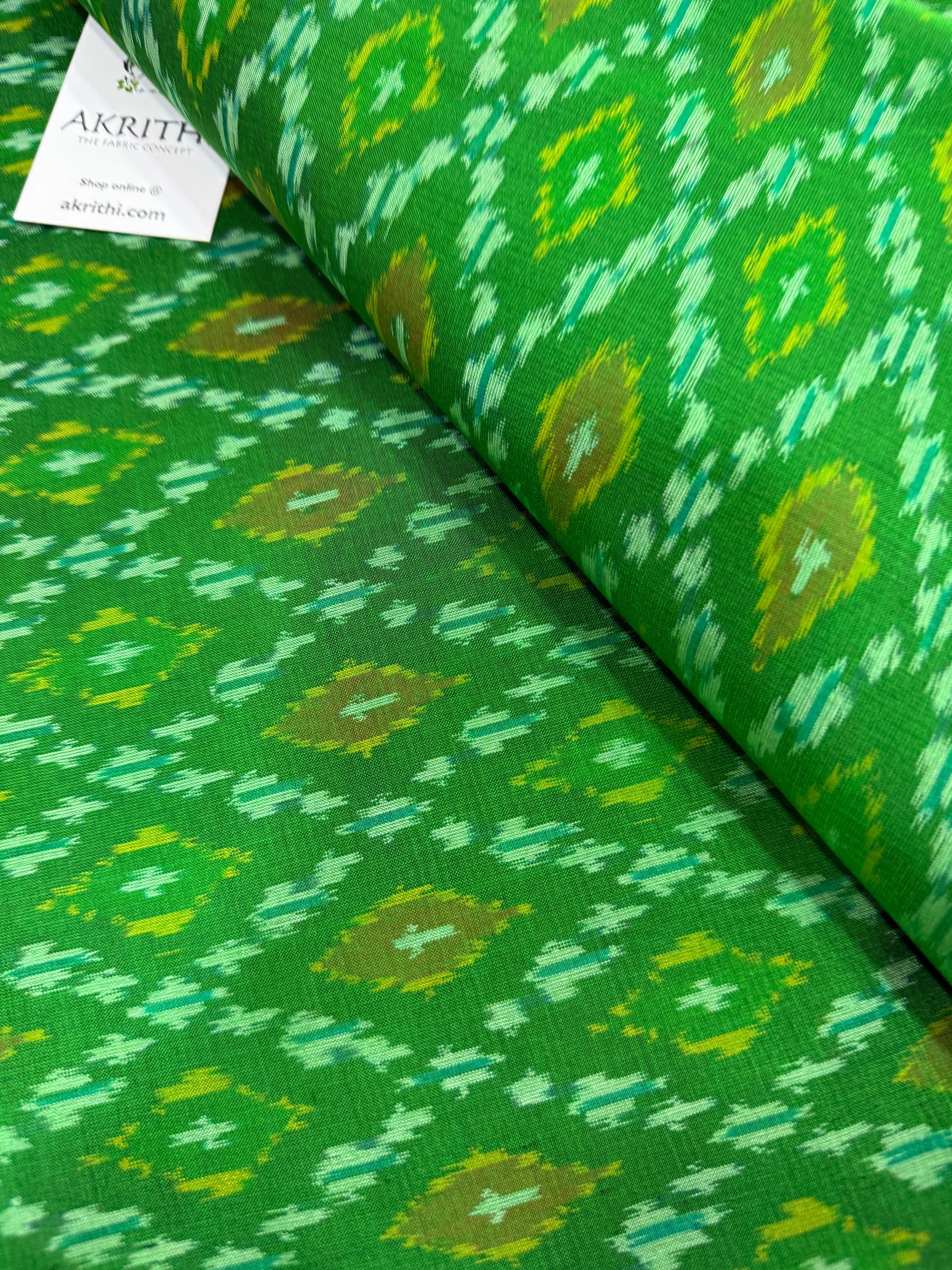Handwoven Ikat pure silk with mercerised cotton fabric