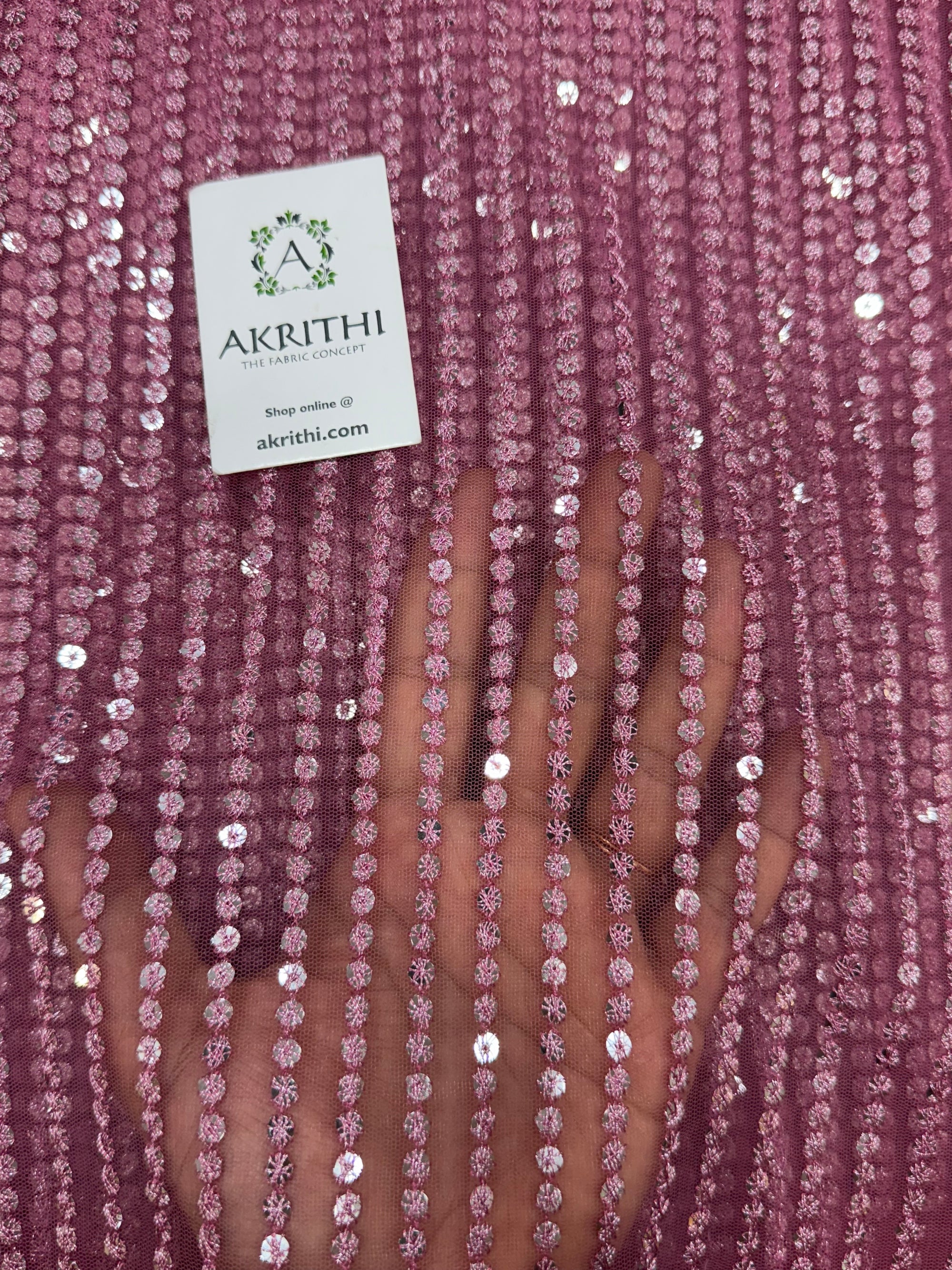 Embroidered net fabric