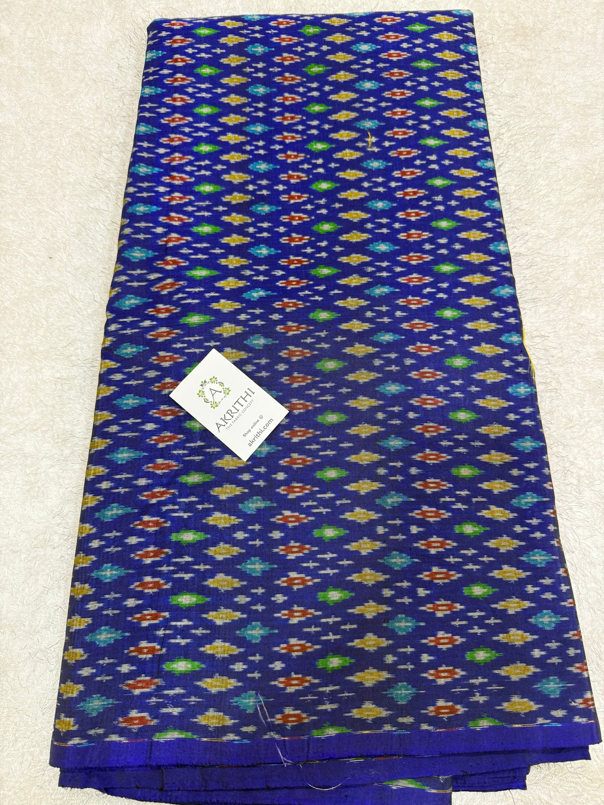 Handwoven Ikat pure silk with mercerised cotton fabric