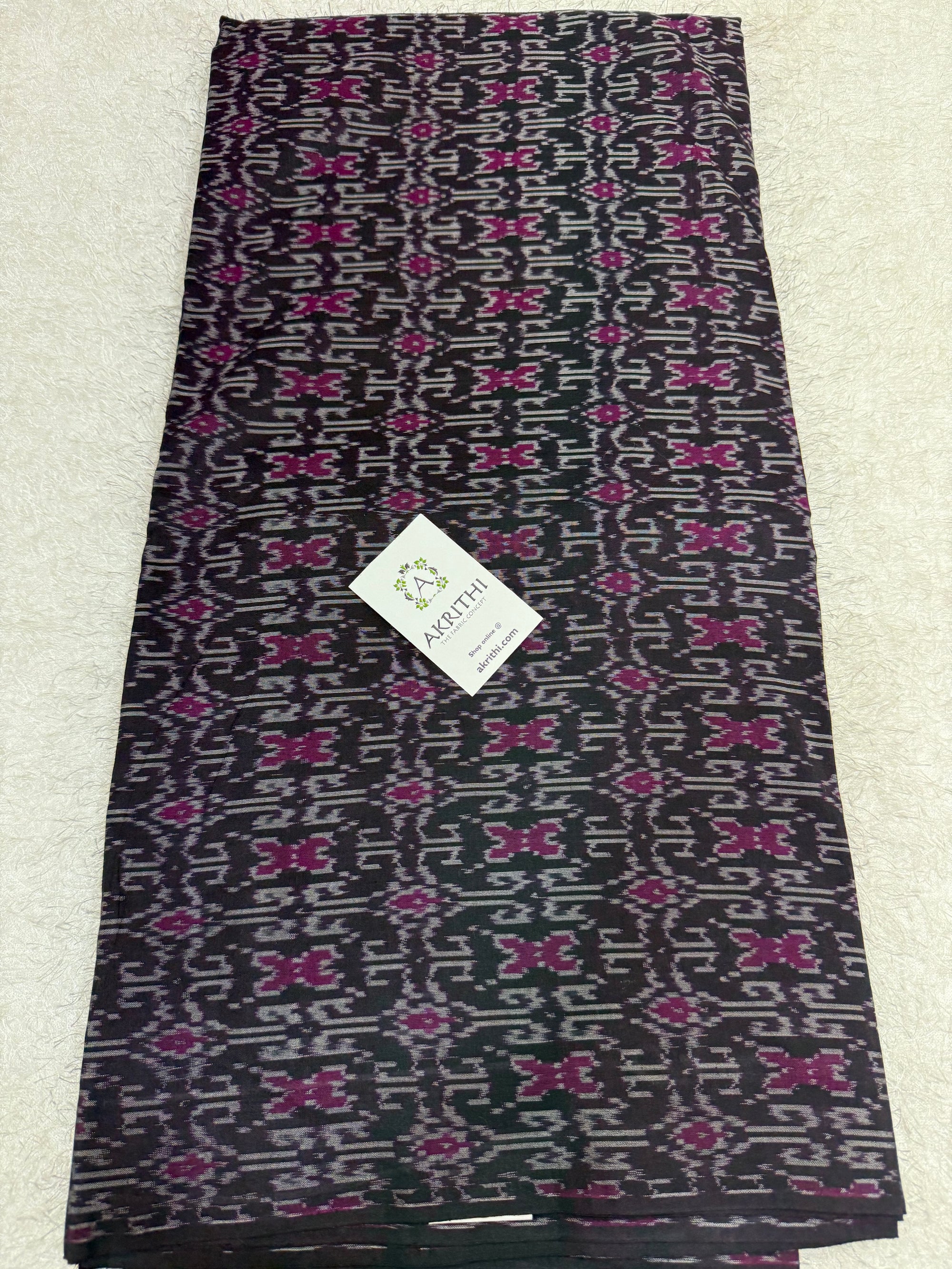 Handwoven Ikat pure silk with mercerised cotton fabric