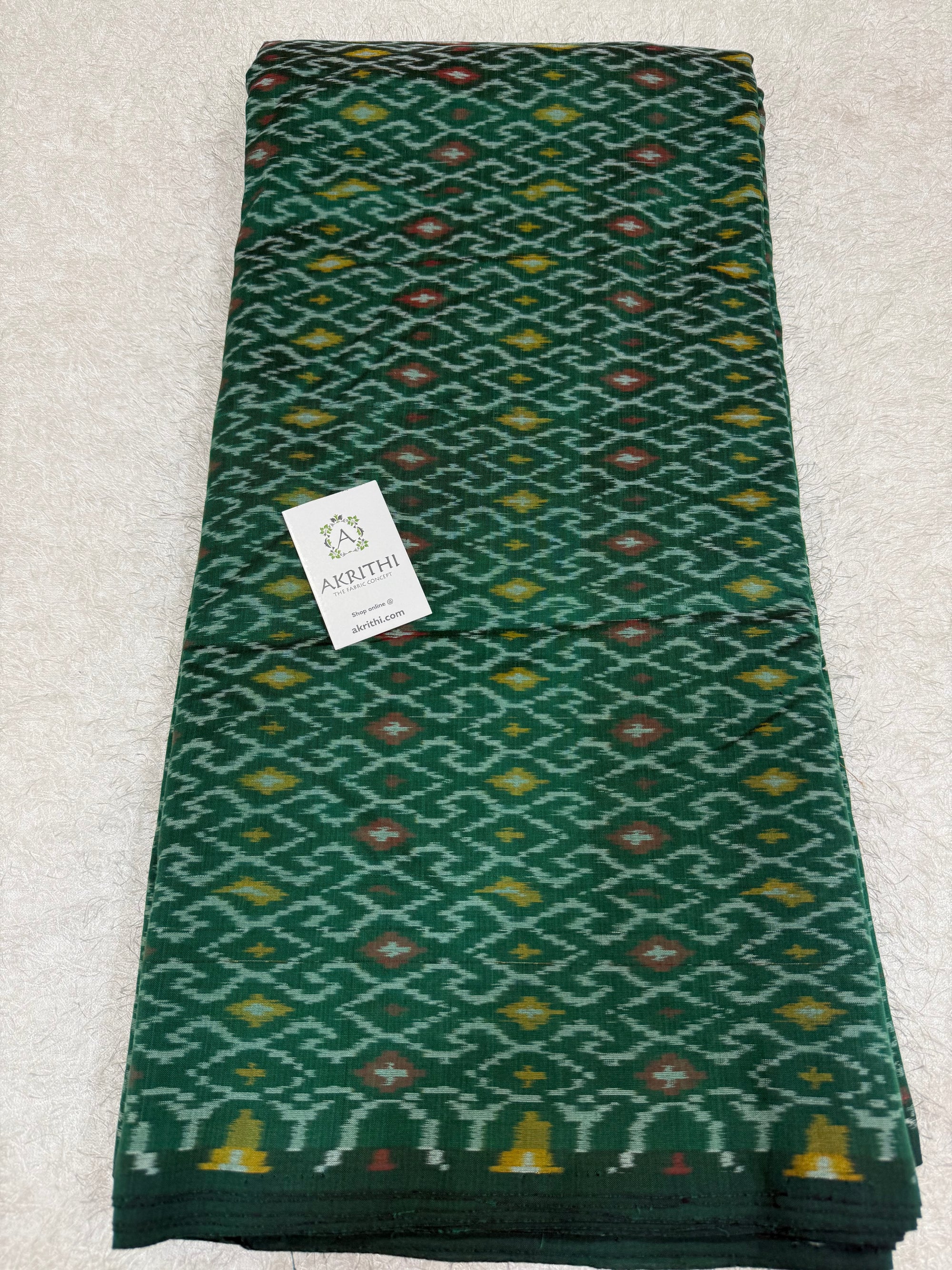 Handwoven Ikat pure silk with mercerised cotton fabric