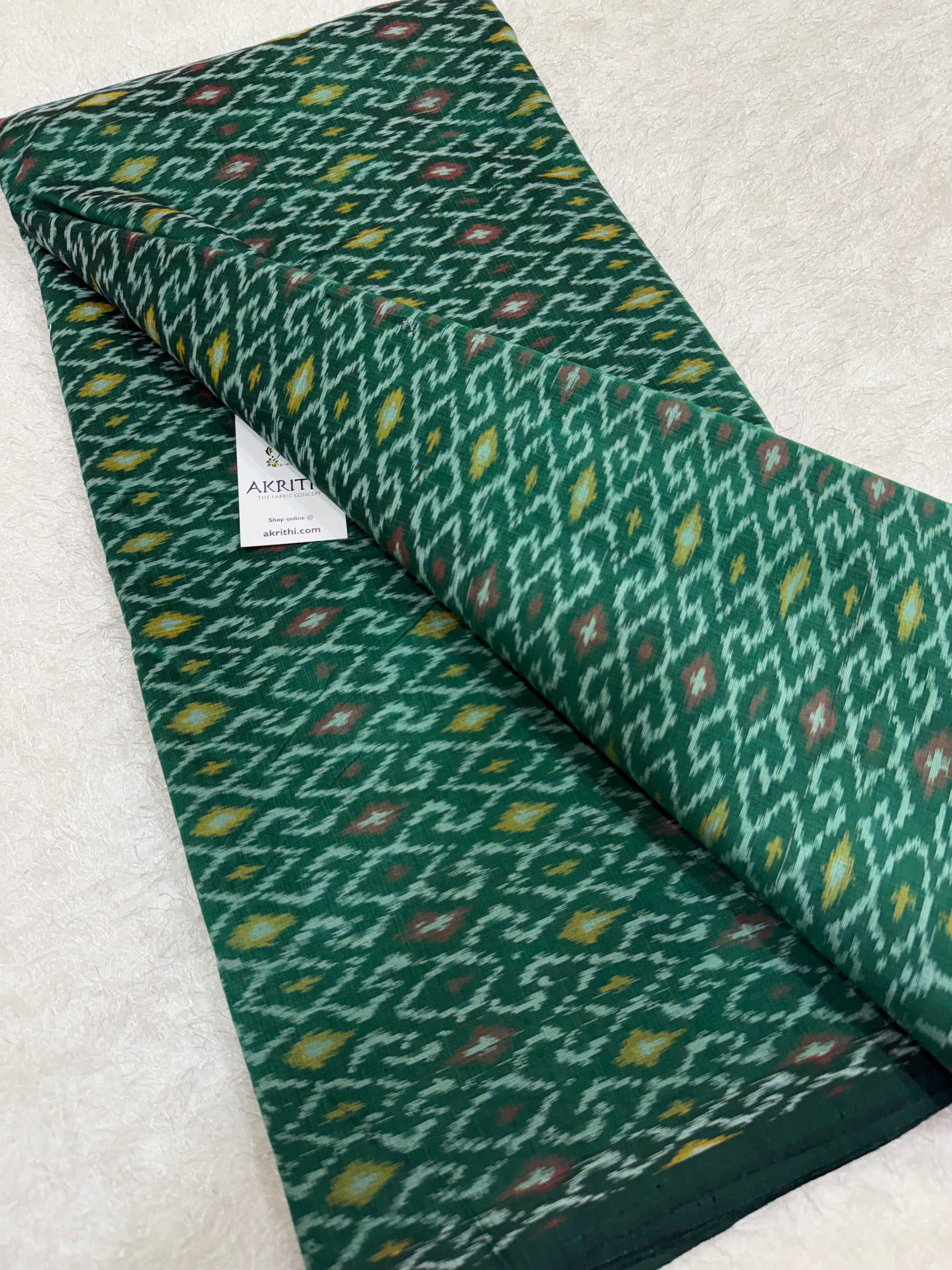 Handwoven Ikat pure silk with mercerised cotton fabric