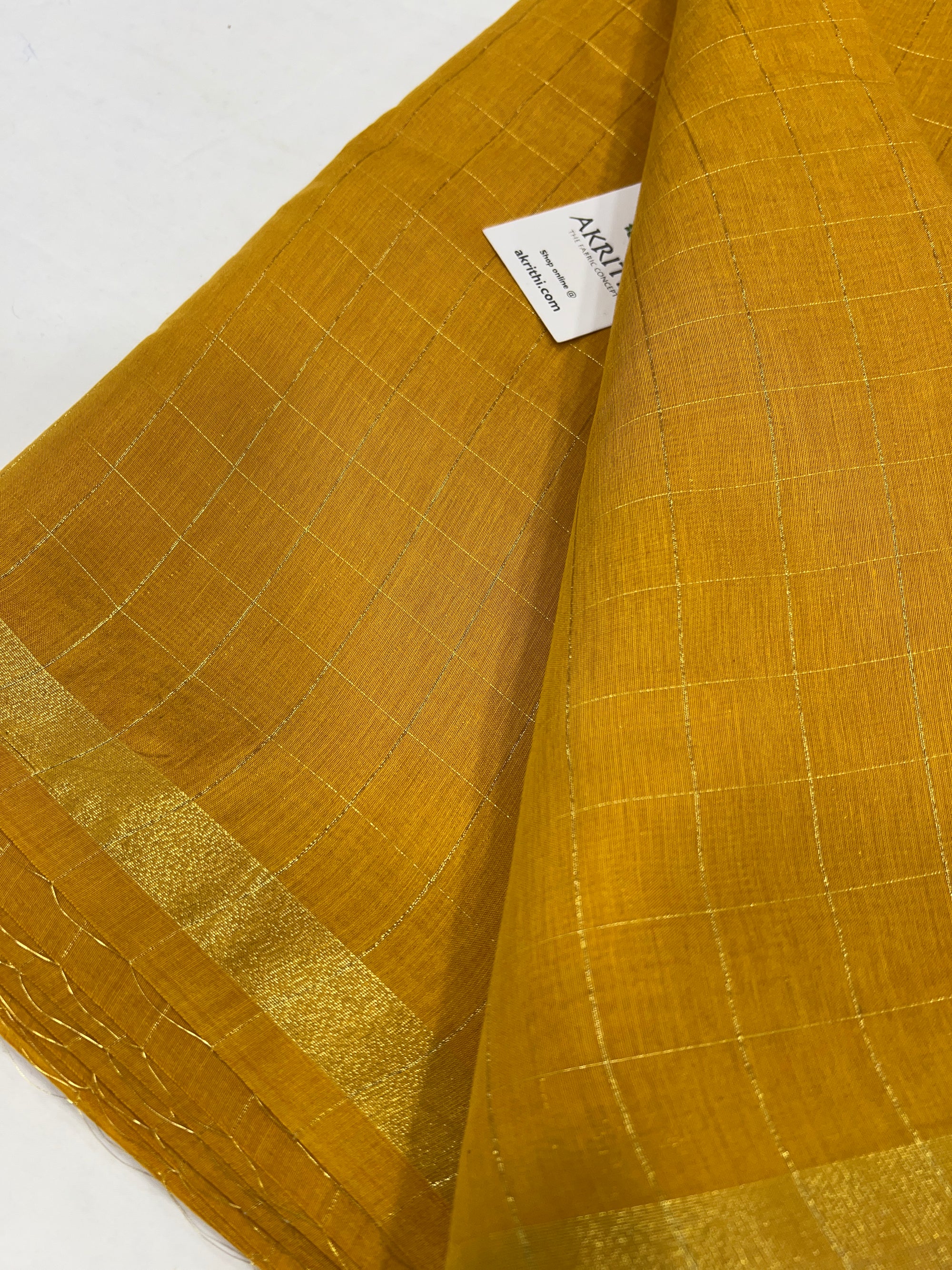Silk cotton checks fabric