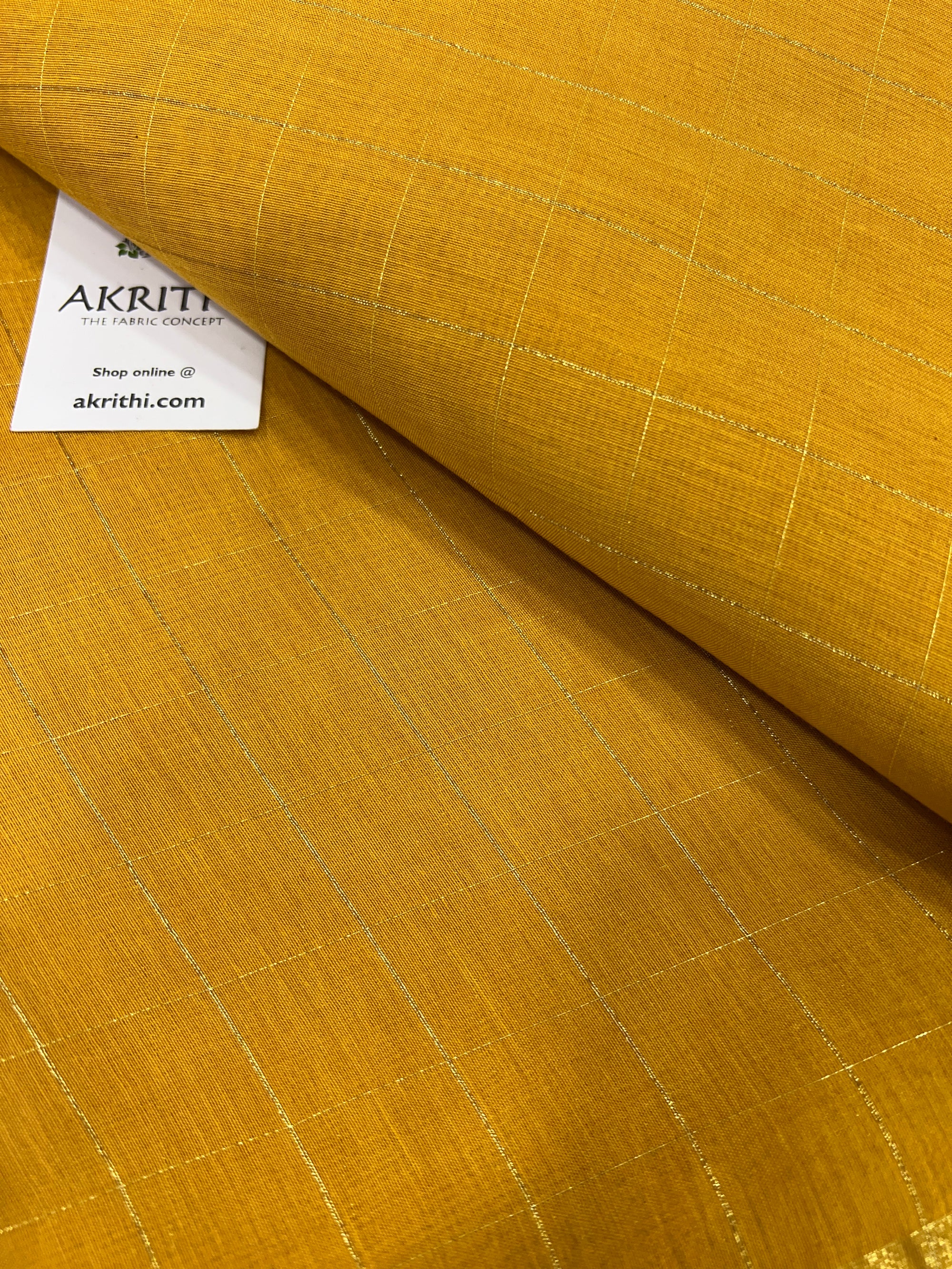 Silk cotton checks fabric
