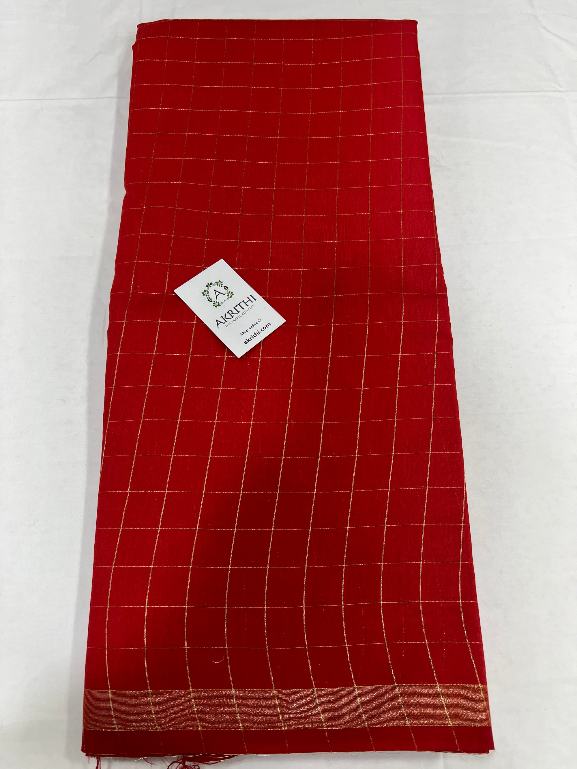 Silk cotton checks fabric