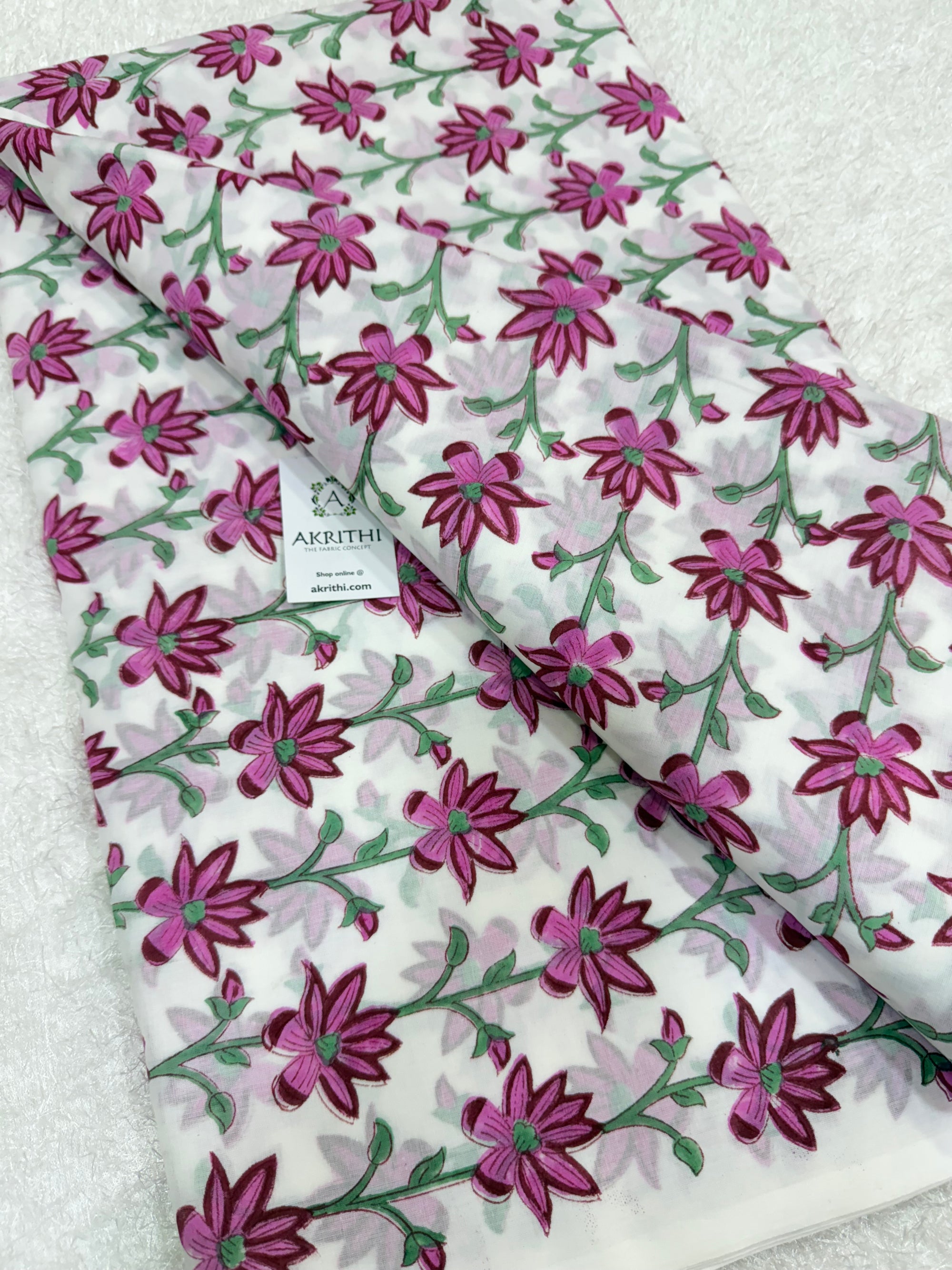 Hand block pure Mul cotton fabric