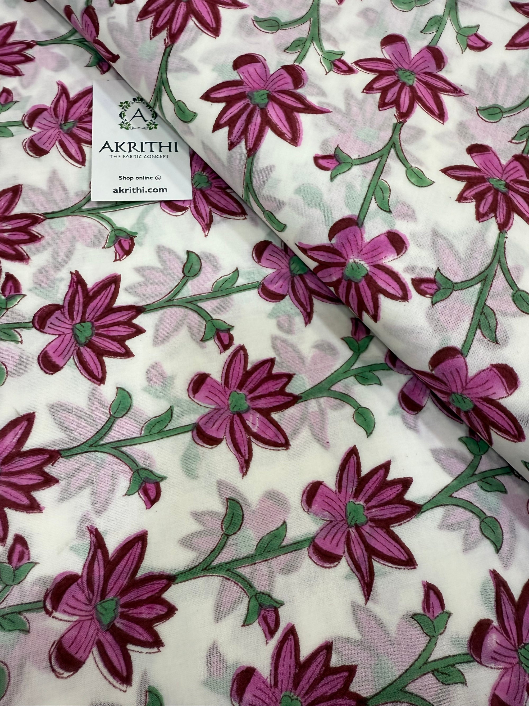 Hand block pure Mul cotton fabric