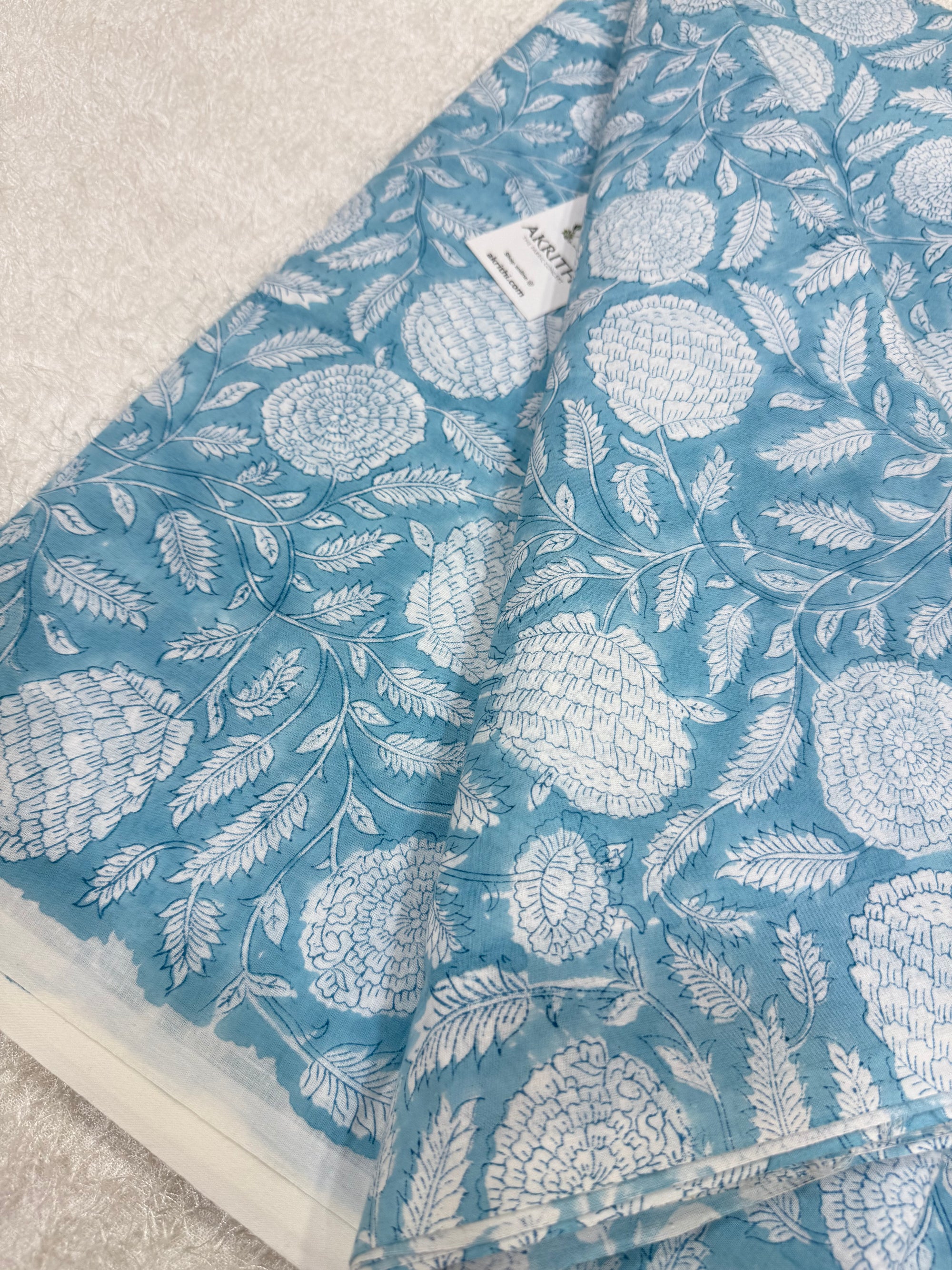 Hand block pure Mul cotton fabric