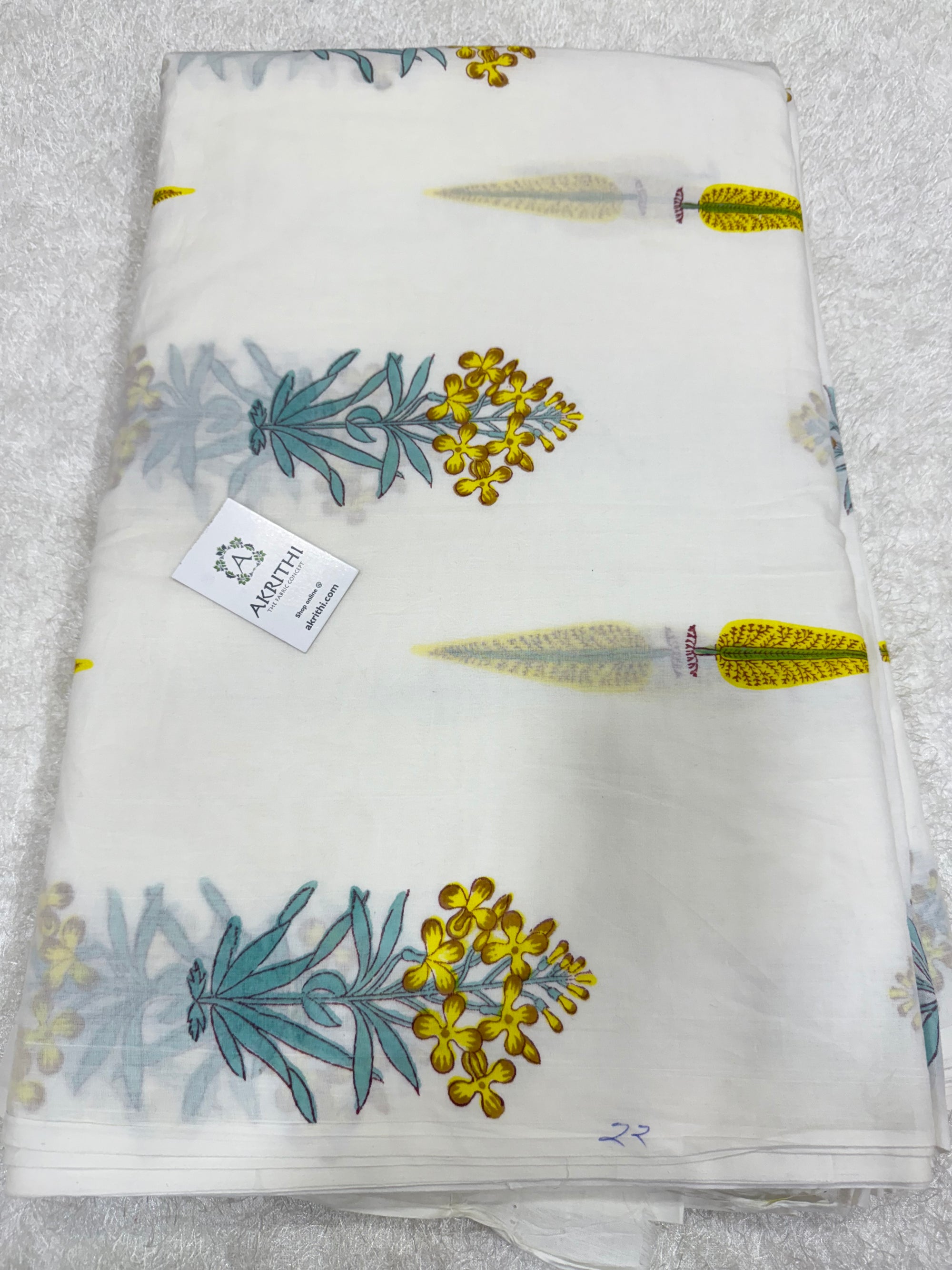 Hand block pure Mul cotton fabric