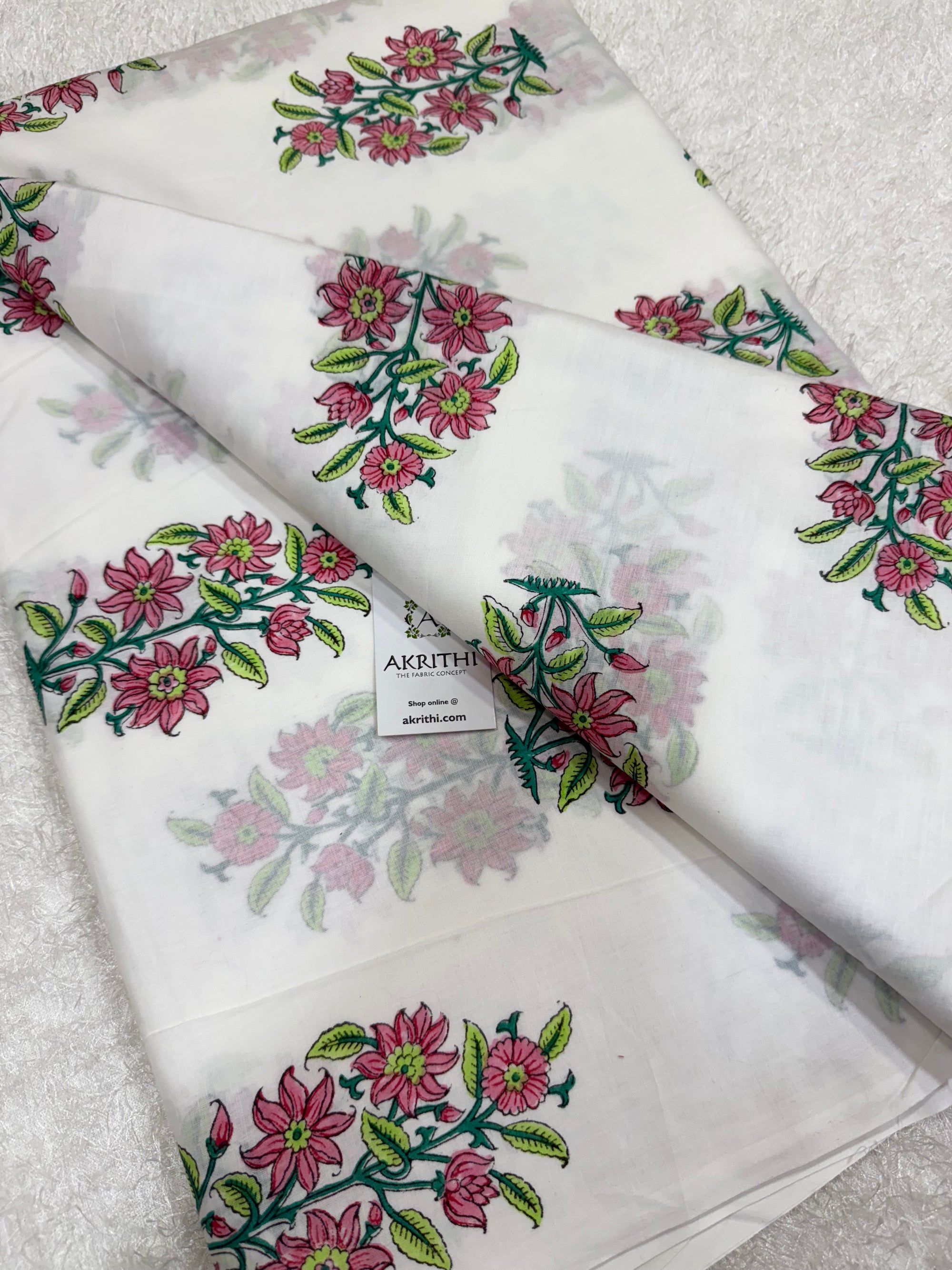 Hand block pure Mul cotton fabric