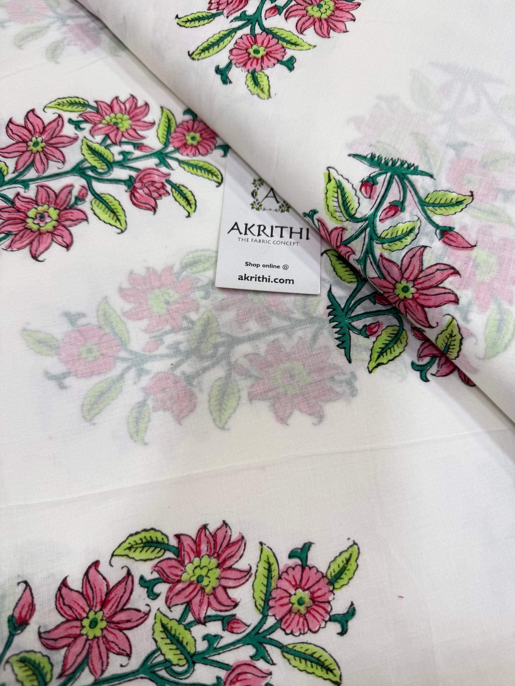 Hand block pure Mul cotton fabric
