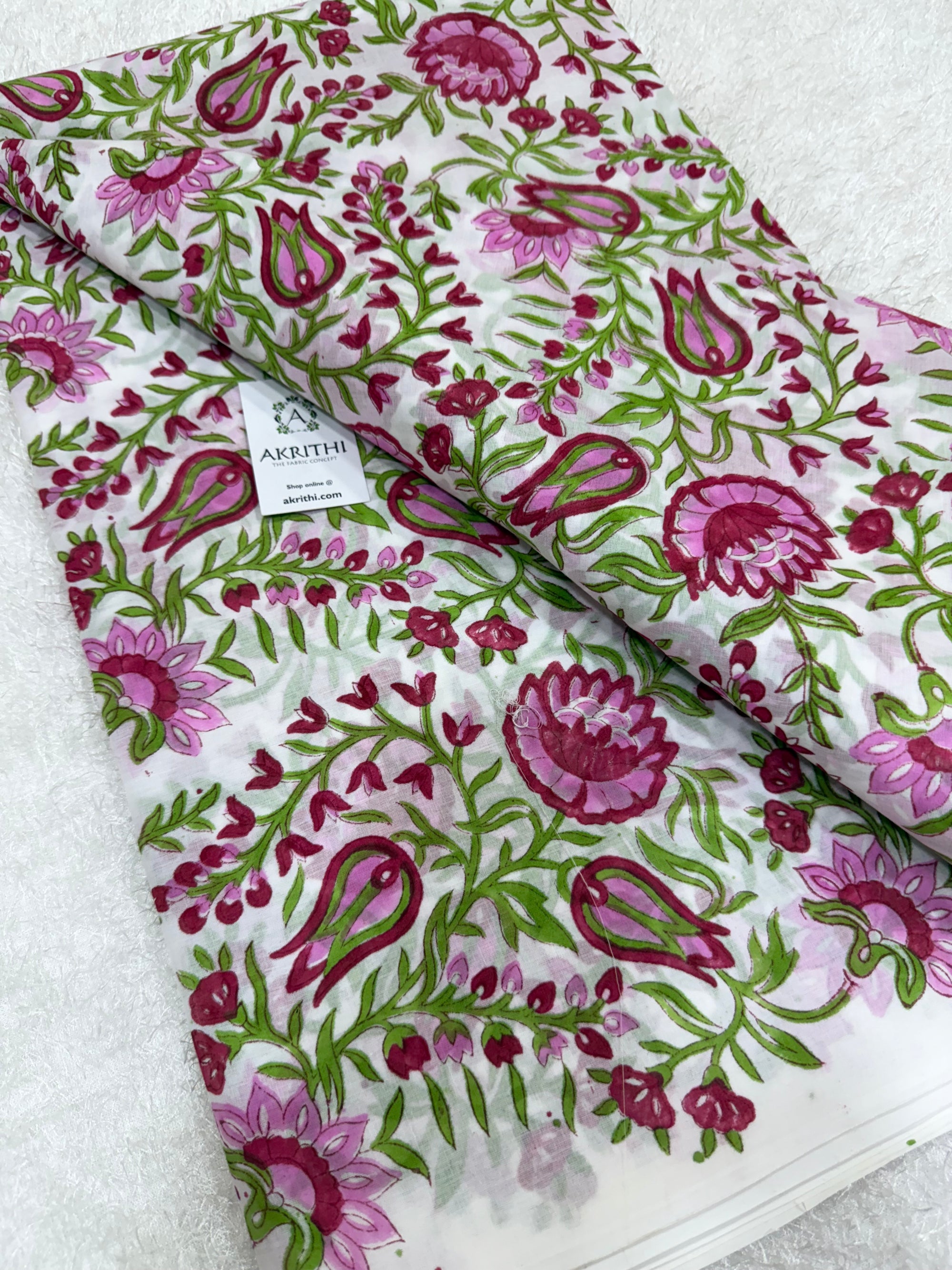 Hand block pure Mul cotton fabric