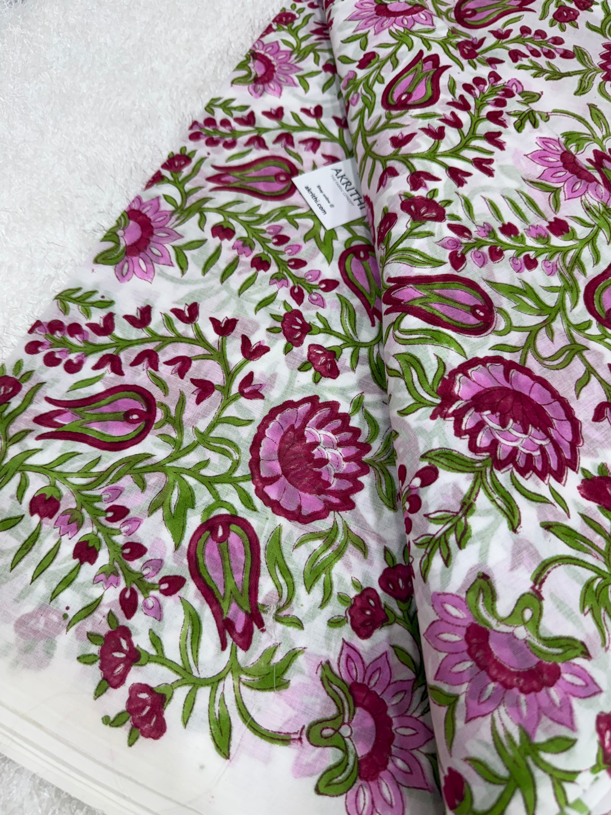 Hand block pure Mul cotton fabric