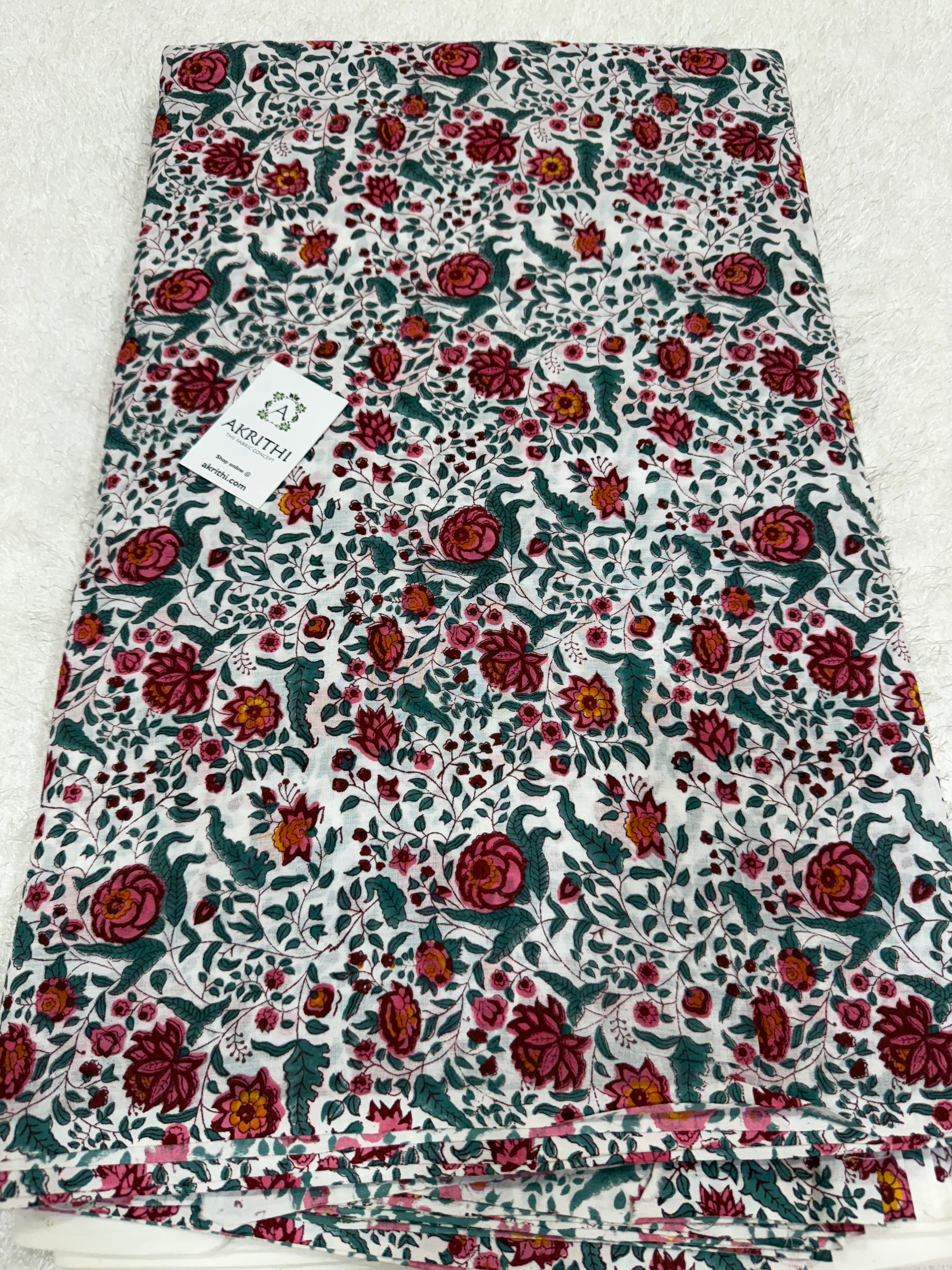 Hand block pure Mul cotton fabric