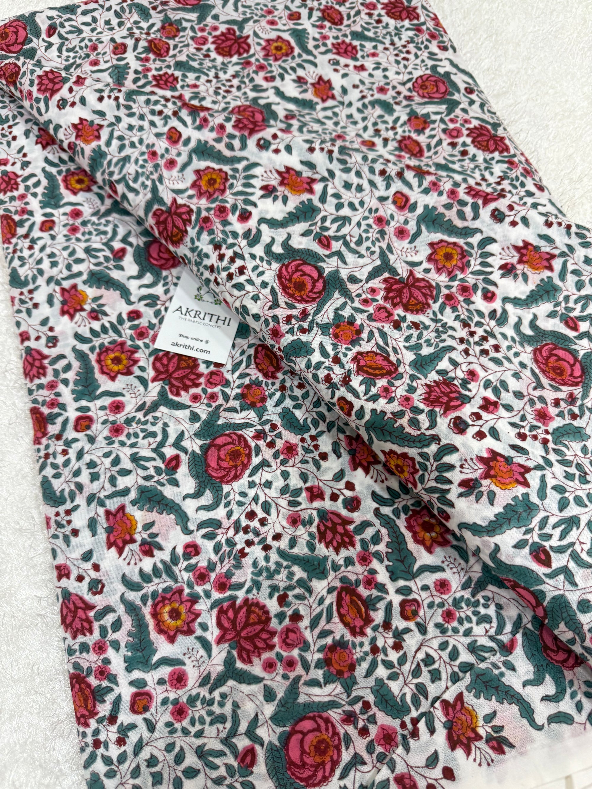 Hand block pure Mul cotton fabric