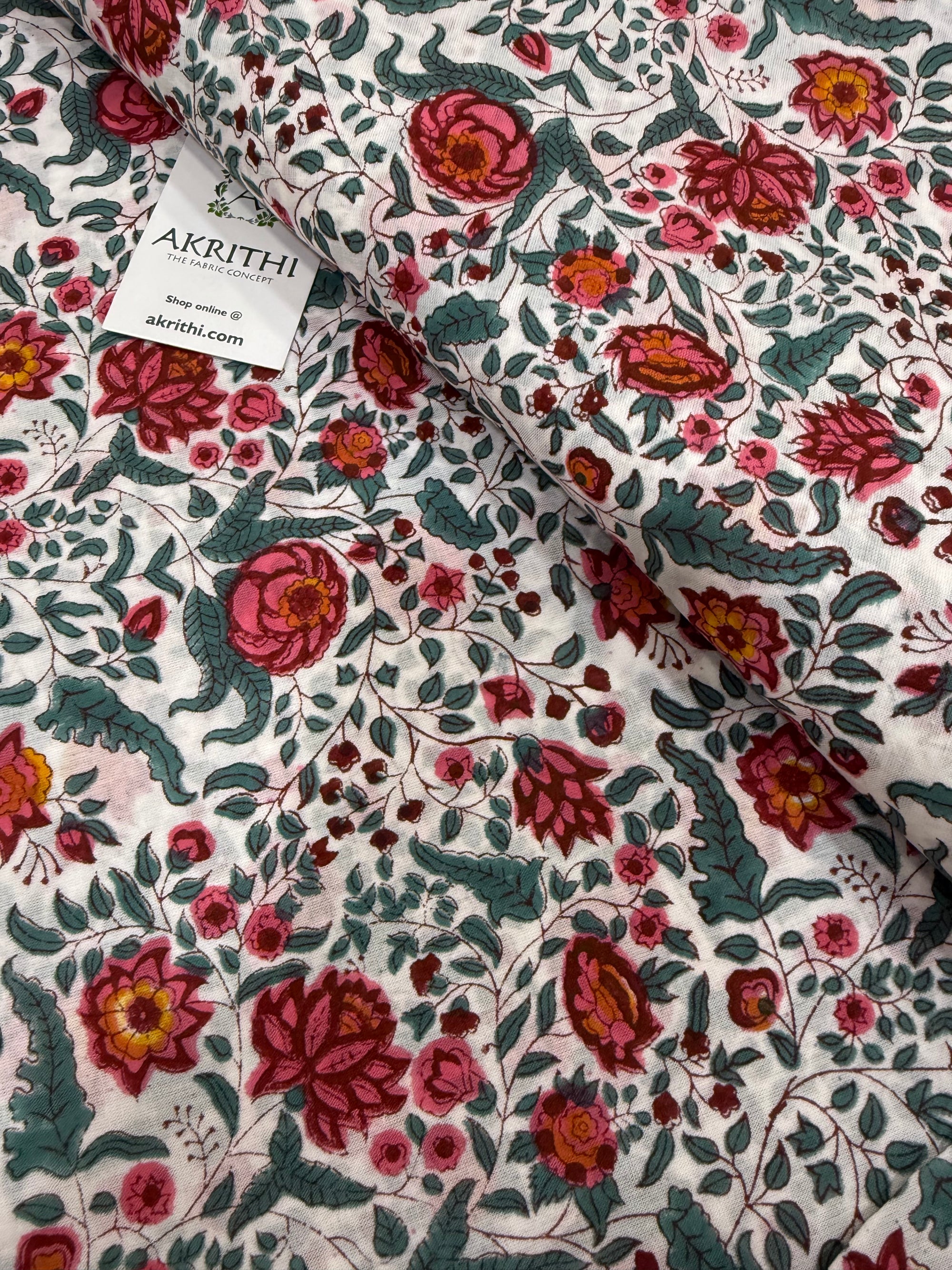 Hand block pure Mul cotton fabric