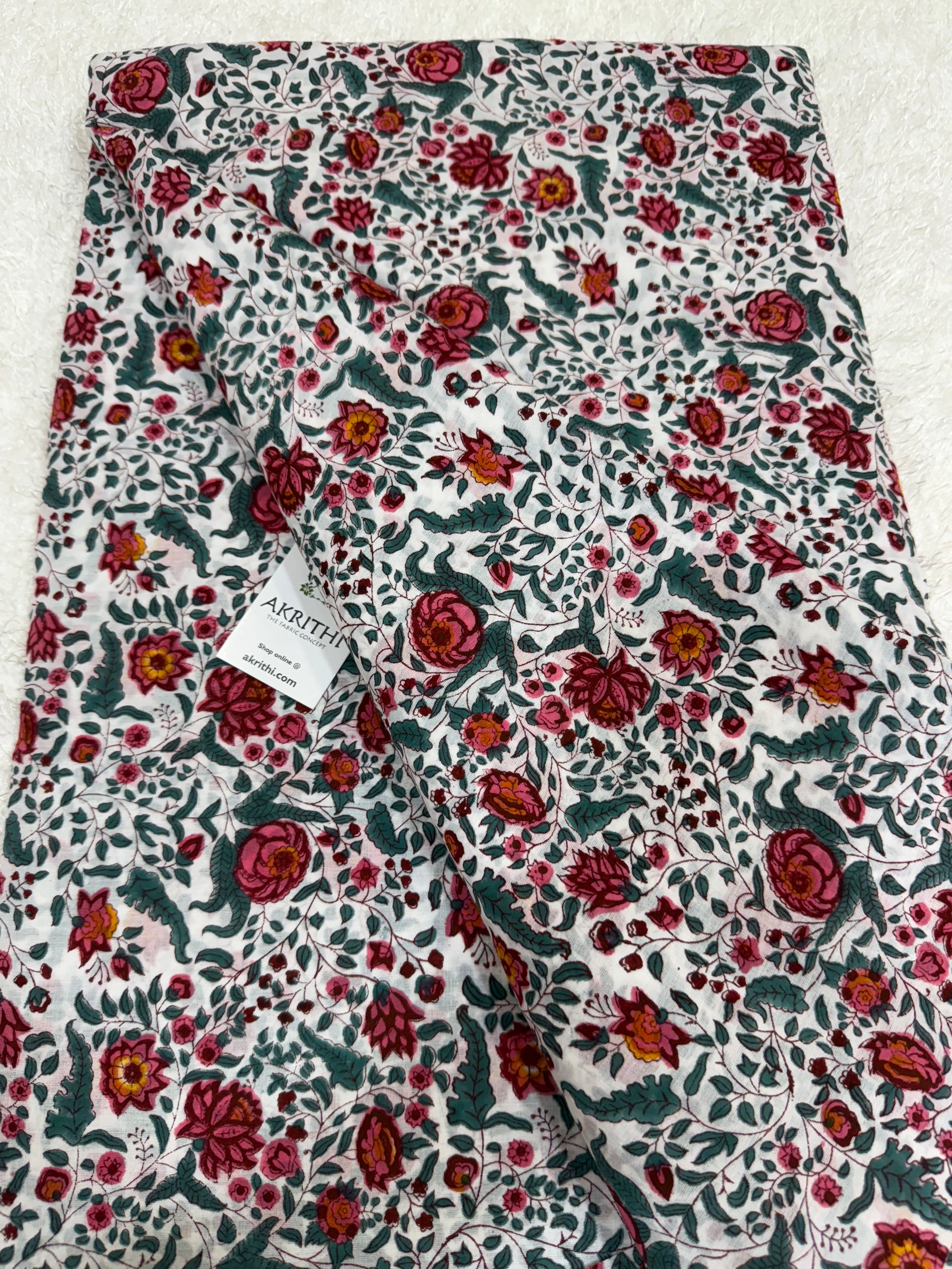 Hand block pure Mul cotton fabric