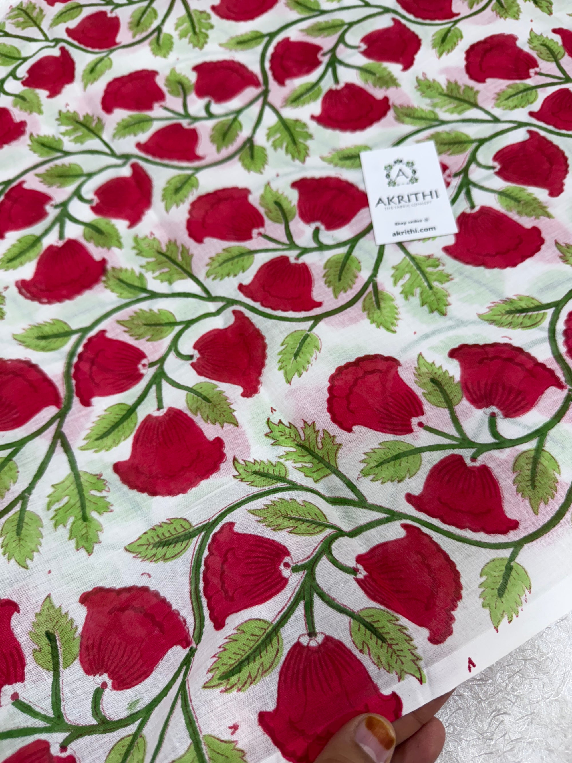 Hand block pure Mul cotton fabric
