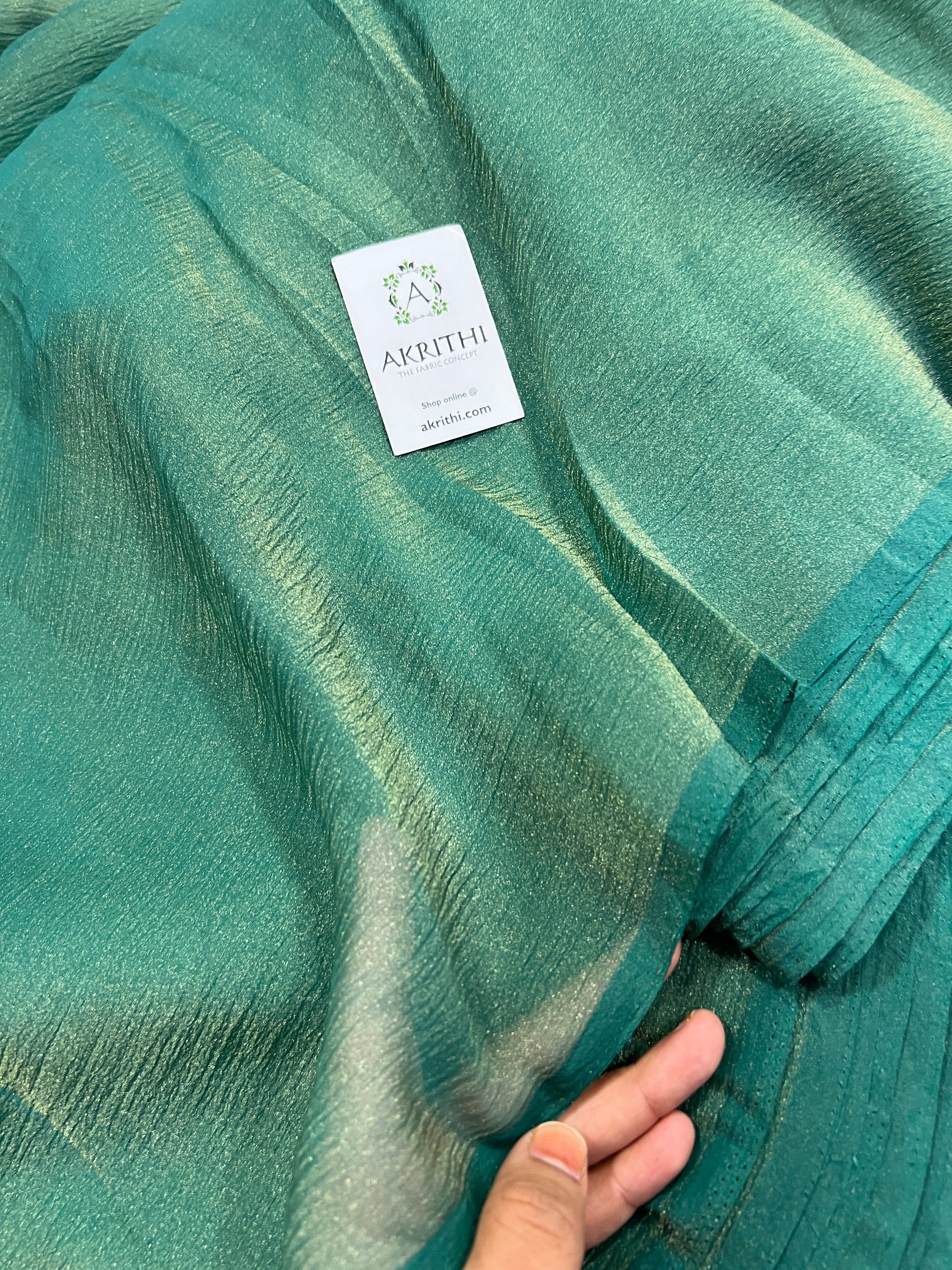 Crushed tissue chiffon saree
