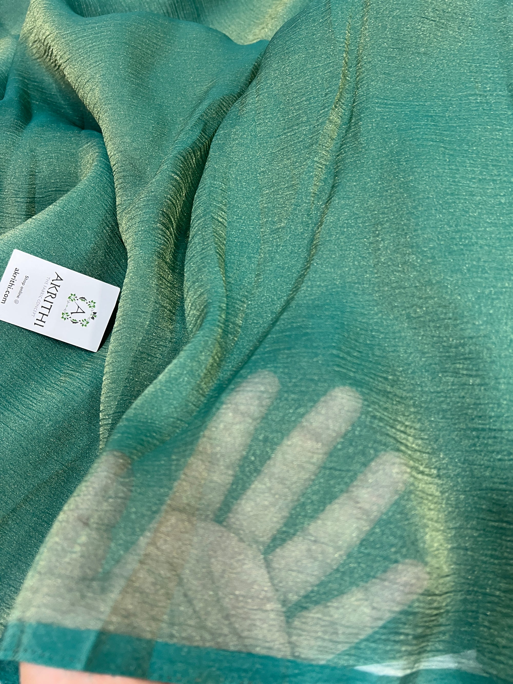 Crushed tissue chiffon saree