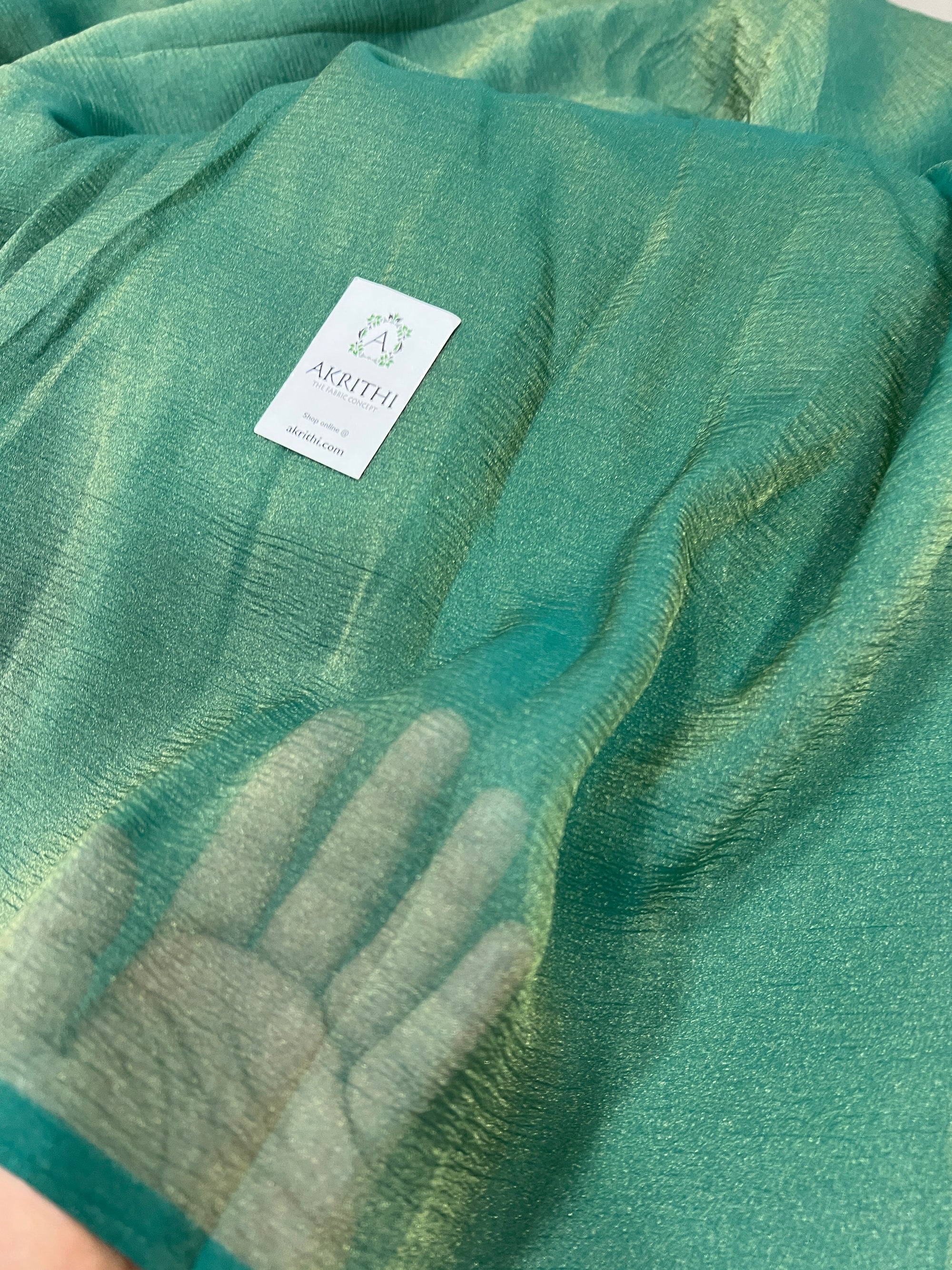 Crushed tissue chiffon saree