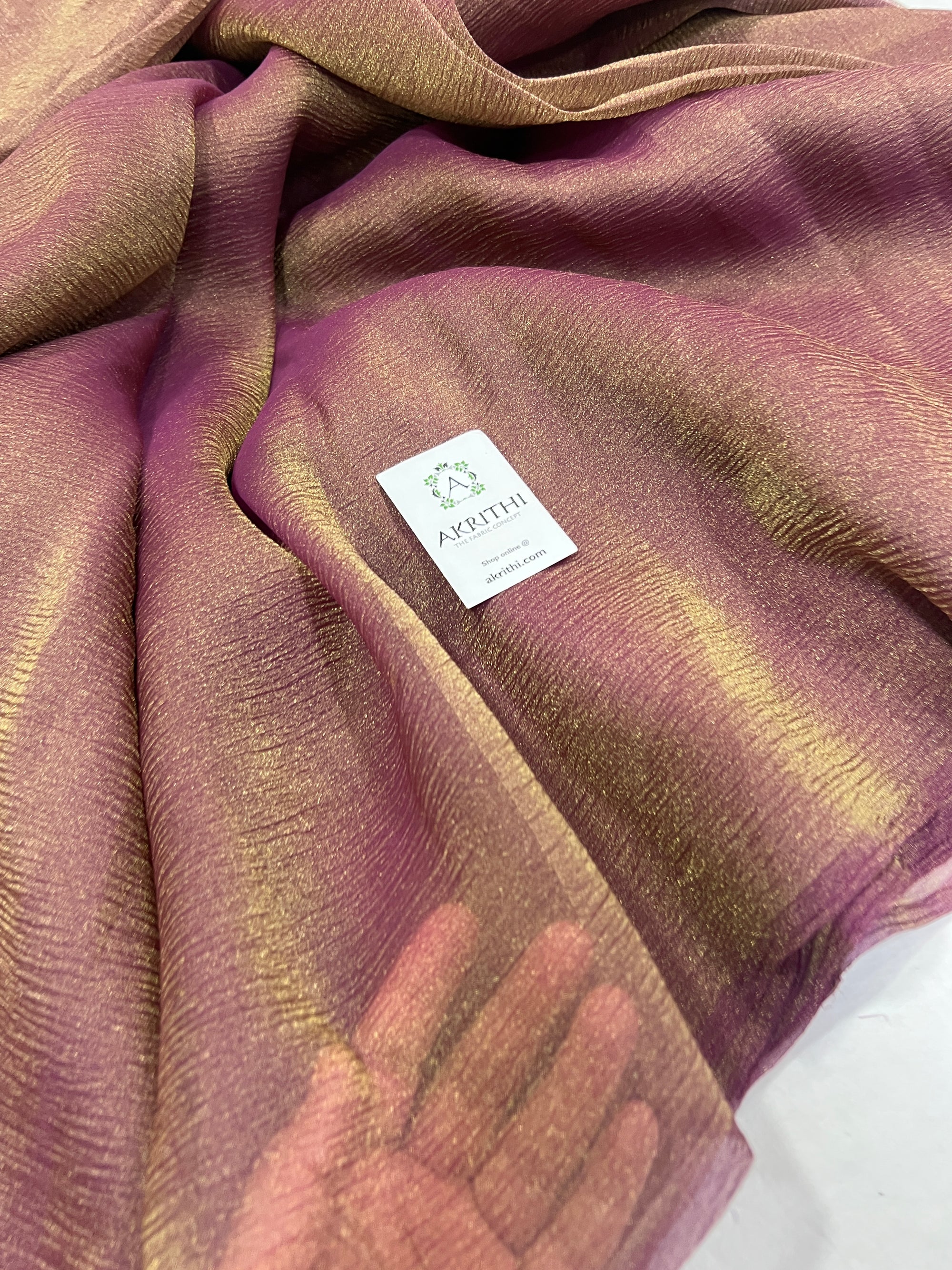 Crushed tissue chiffon saree
