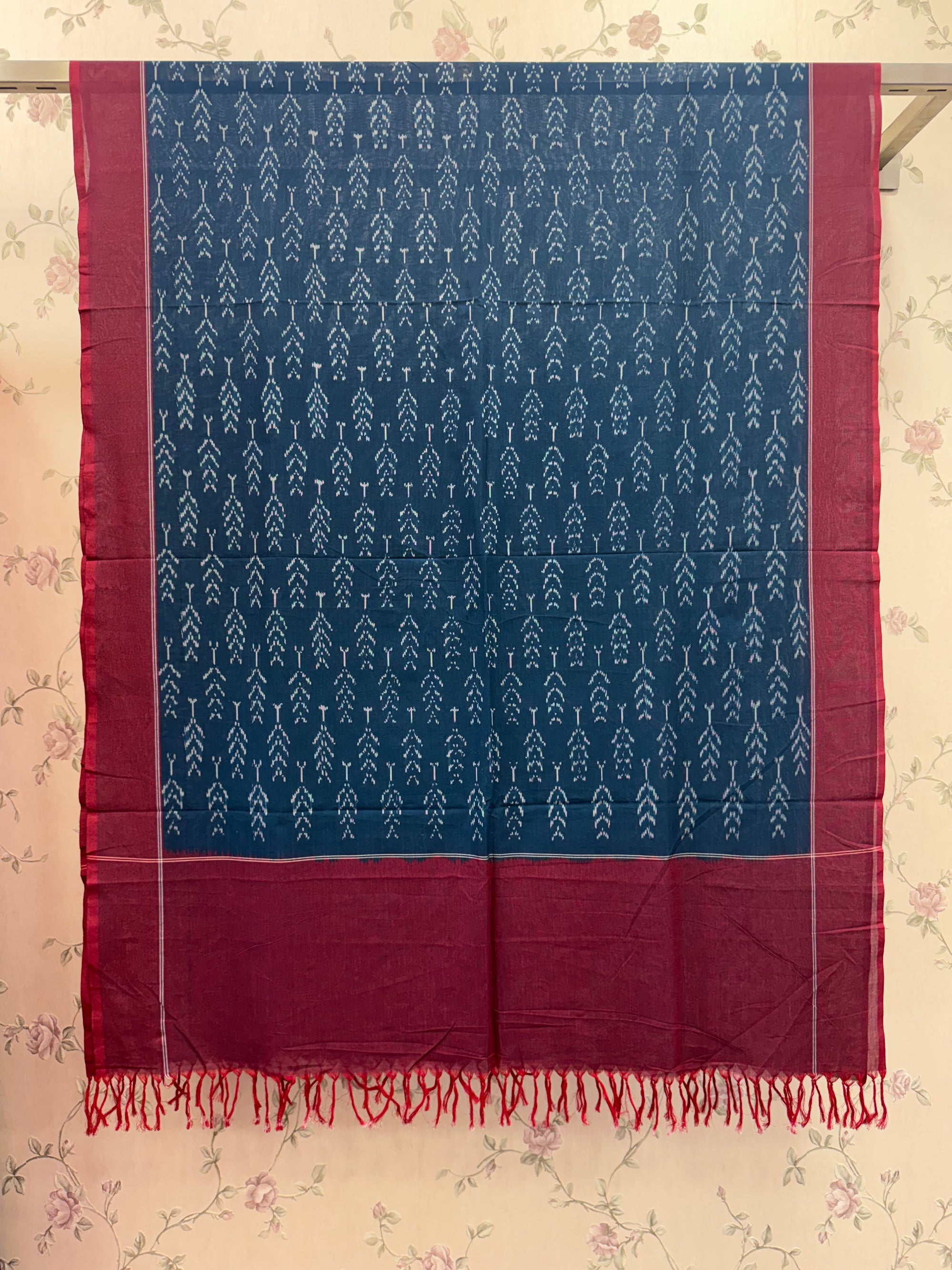 Handloom Pochampally mercerised cotton ikat dupatta