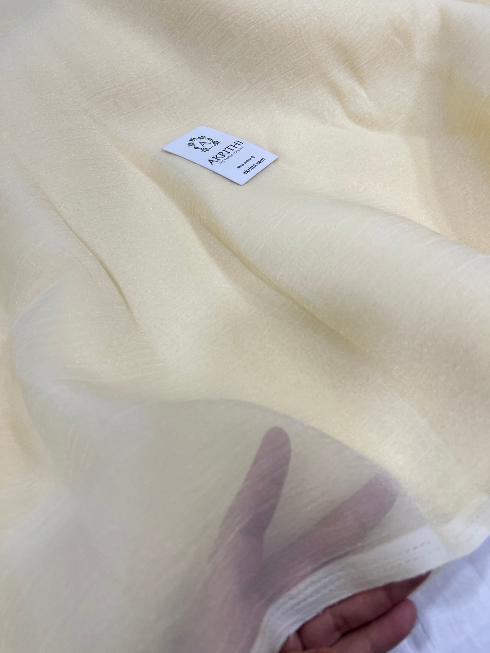 Silver crush tissue chiffon fabric