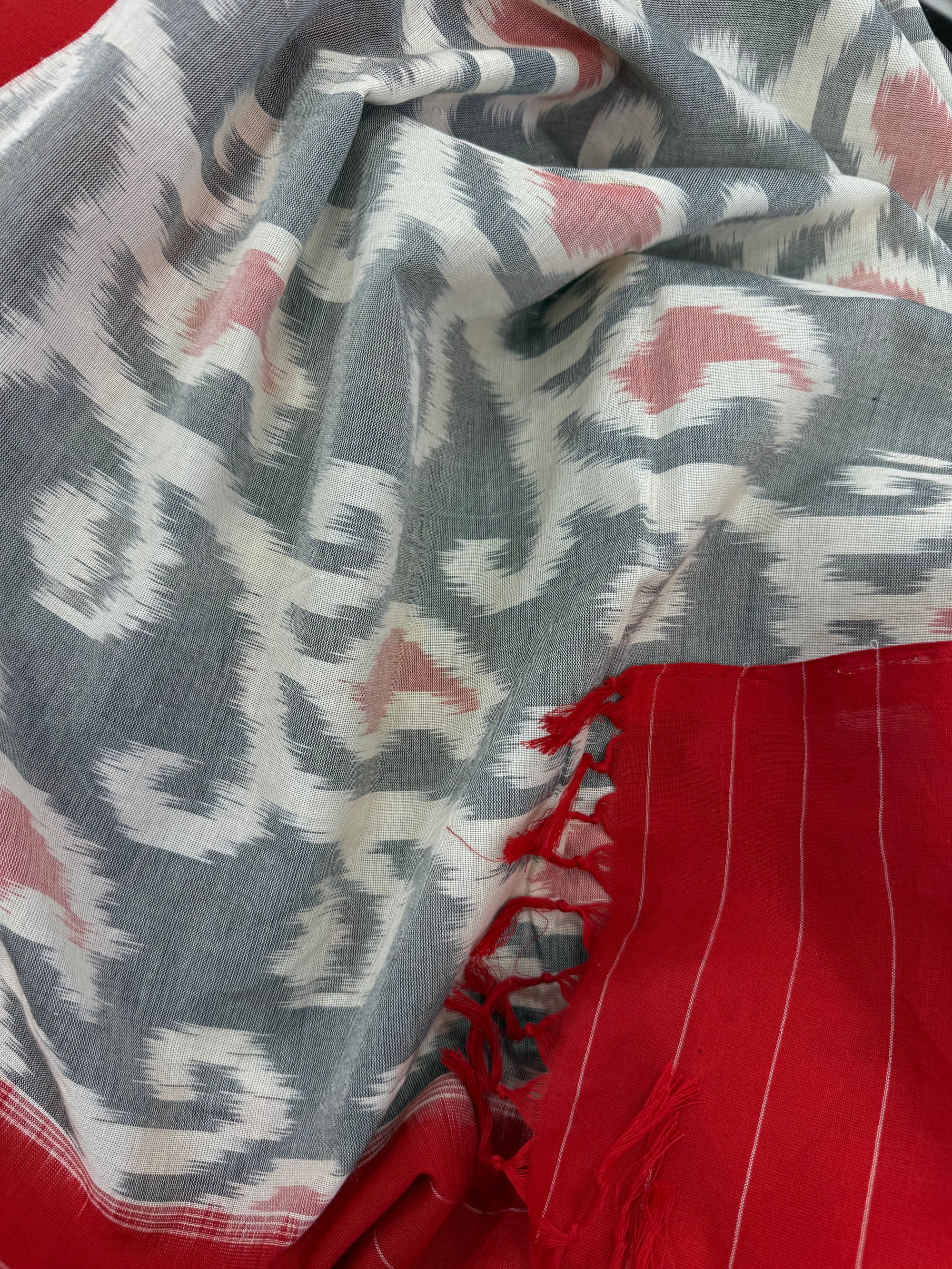 Handloom Pochampally mercerised cotton ikat dupatta
