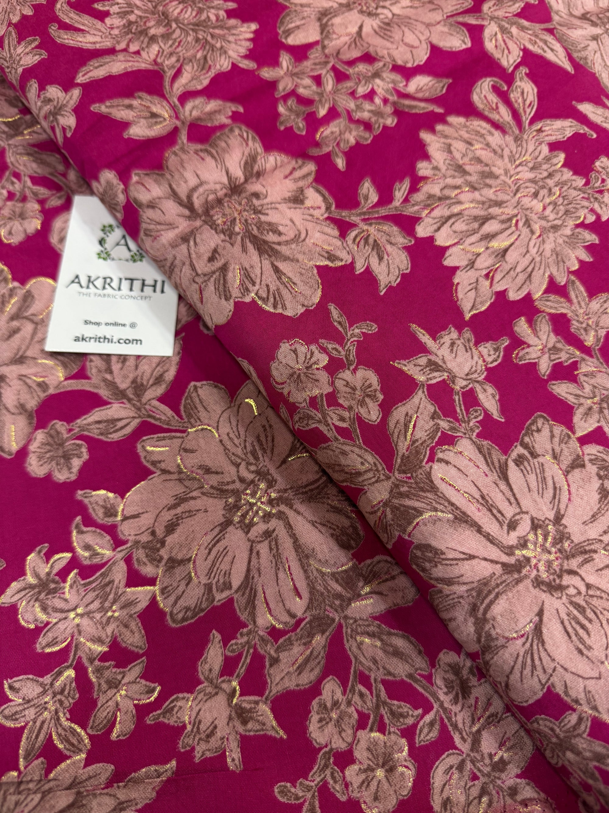 Printed viscose silk fabric