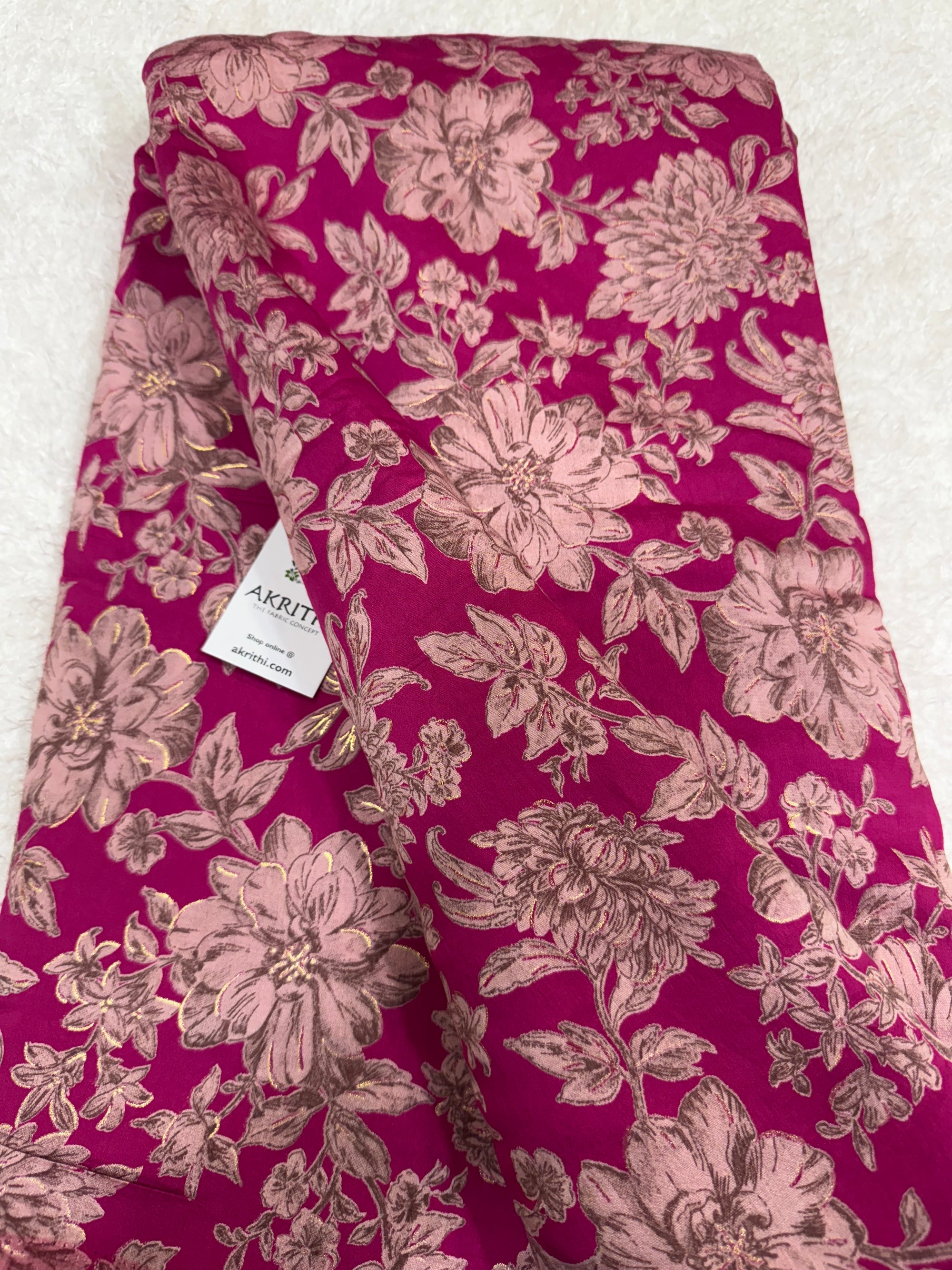 Printed viscose silk fabric