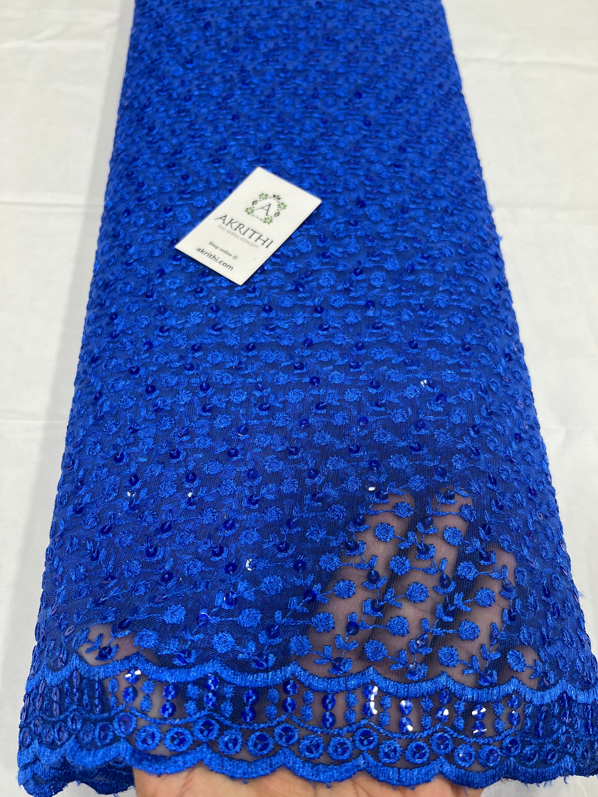 Self Embroidery on net fabric