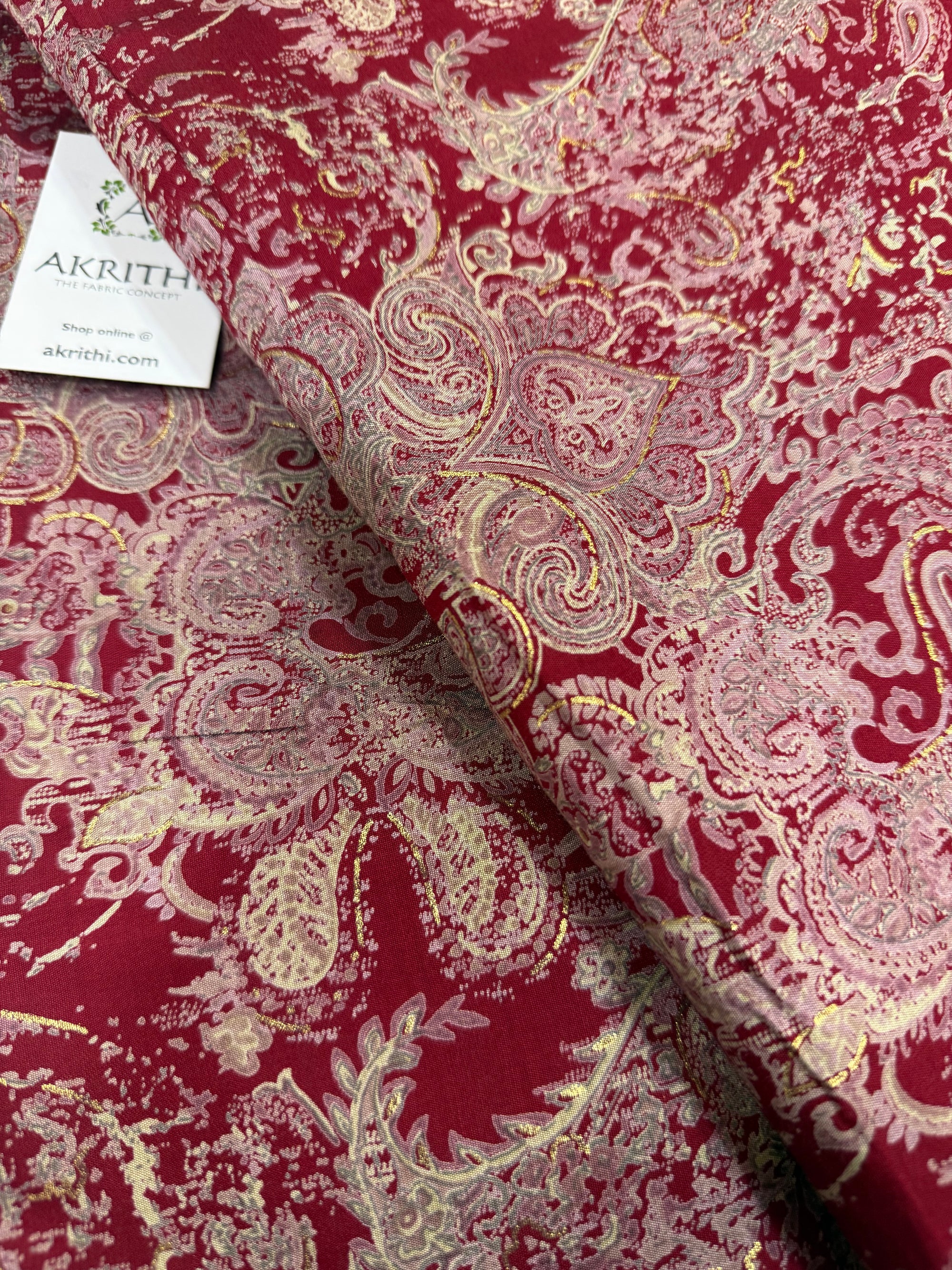 Printed viscose silk fabric