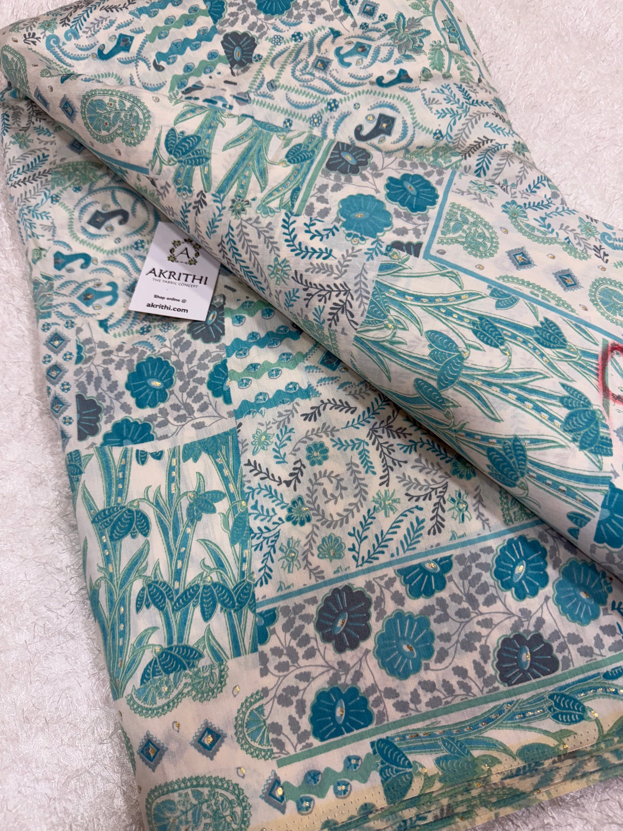 Printed viscose silk fabric