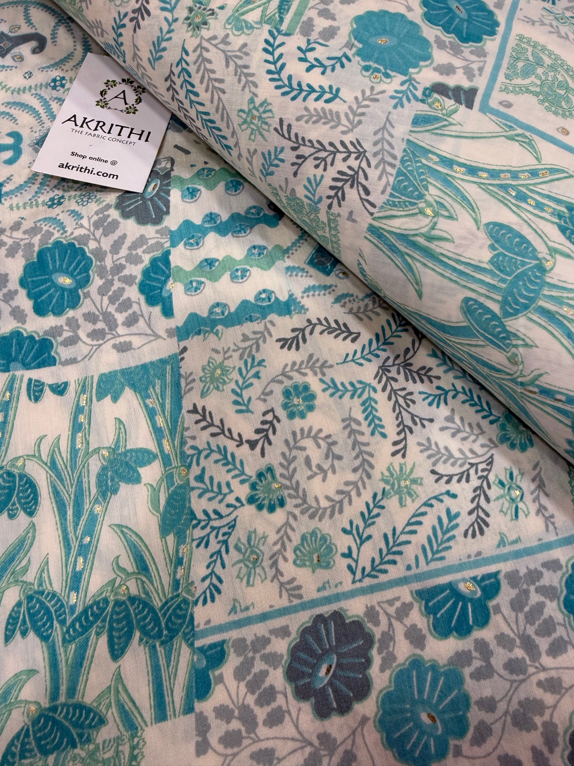 Printed viscose silk fabric