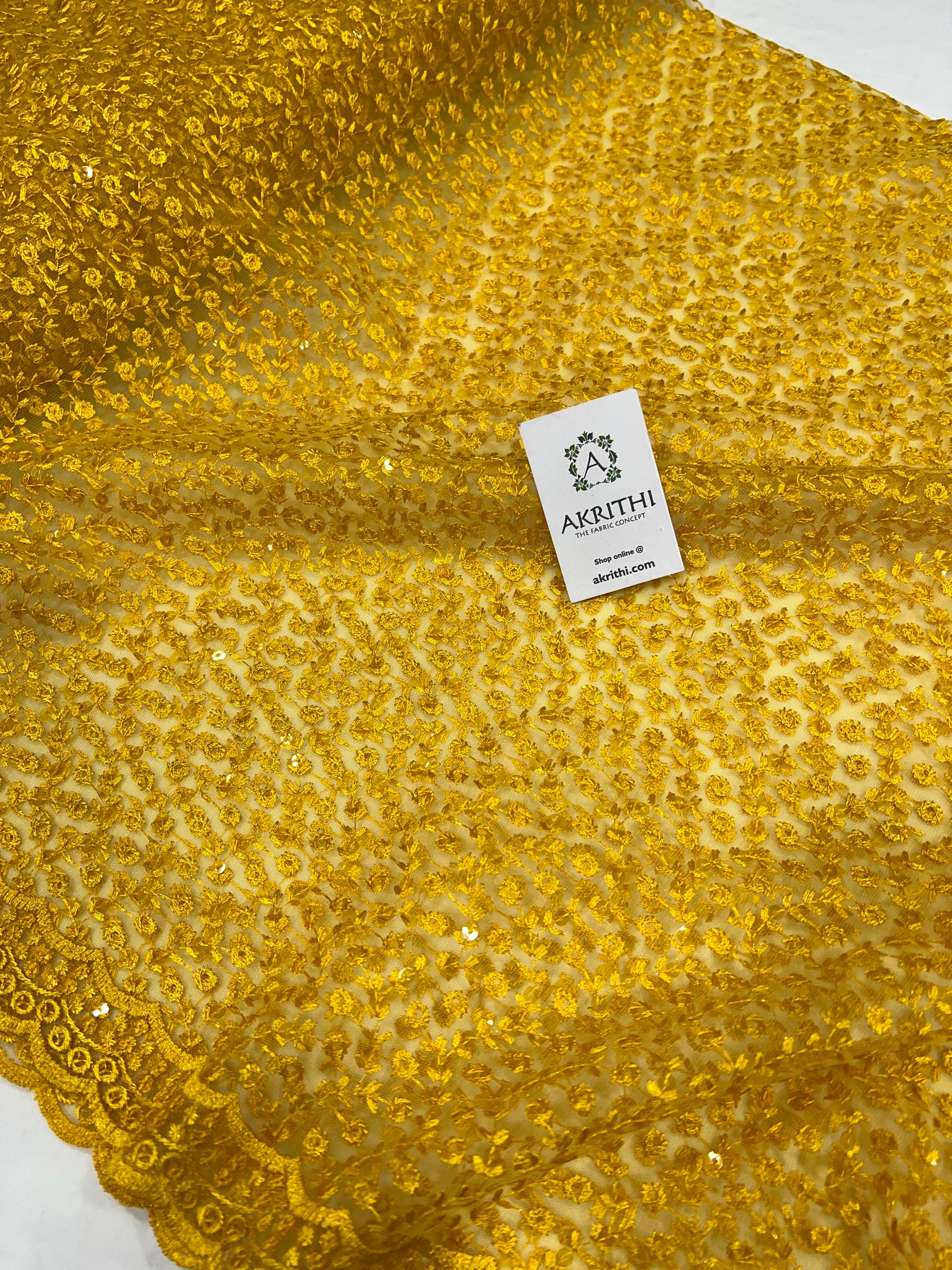 Self Embroidery on net fabric