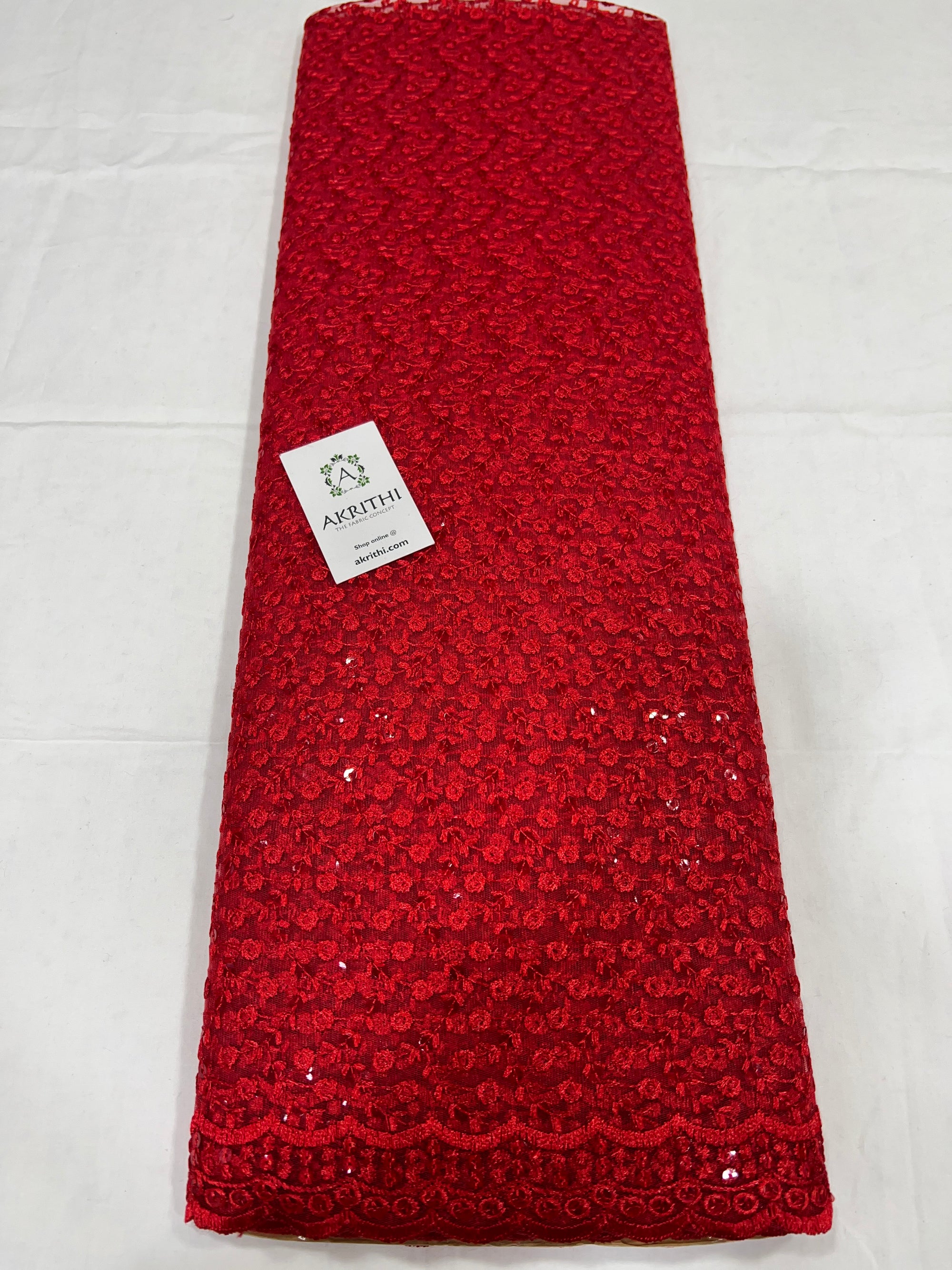 Self Embroidery on net fabric