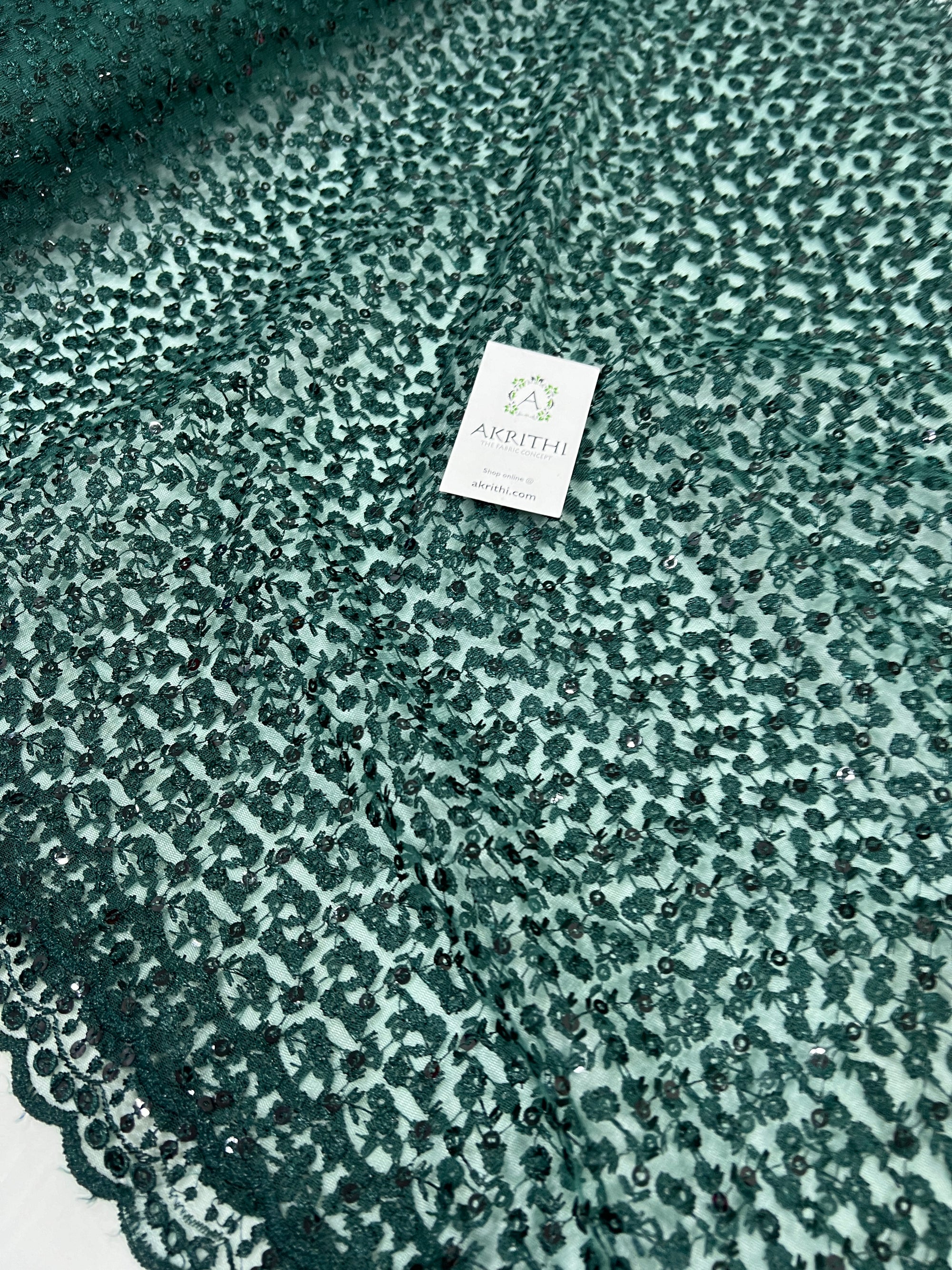 Self Embroidery on net fabric