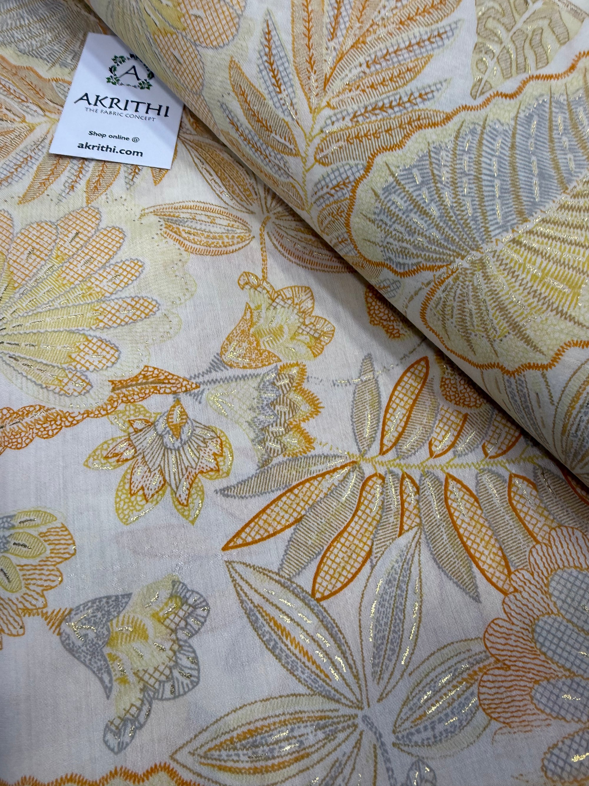 Printed viscose silk fabric