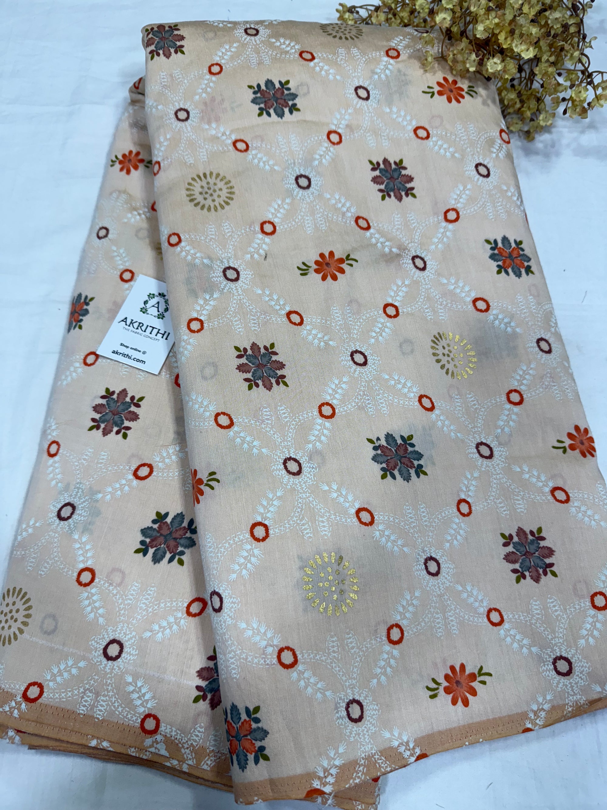 Printed viscose silk fabric