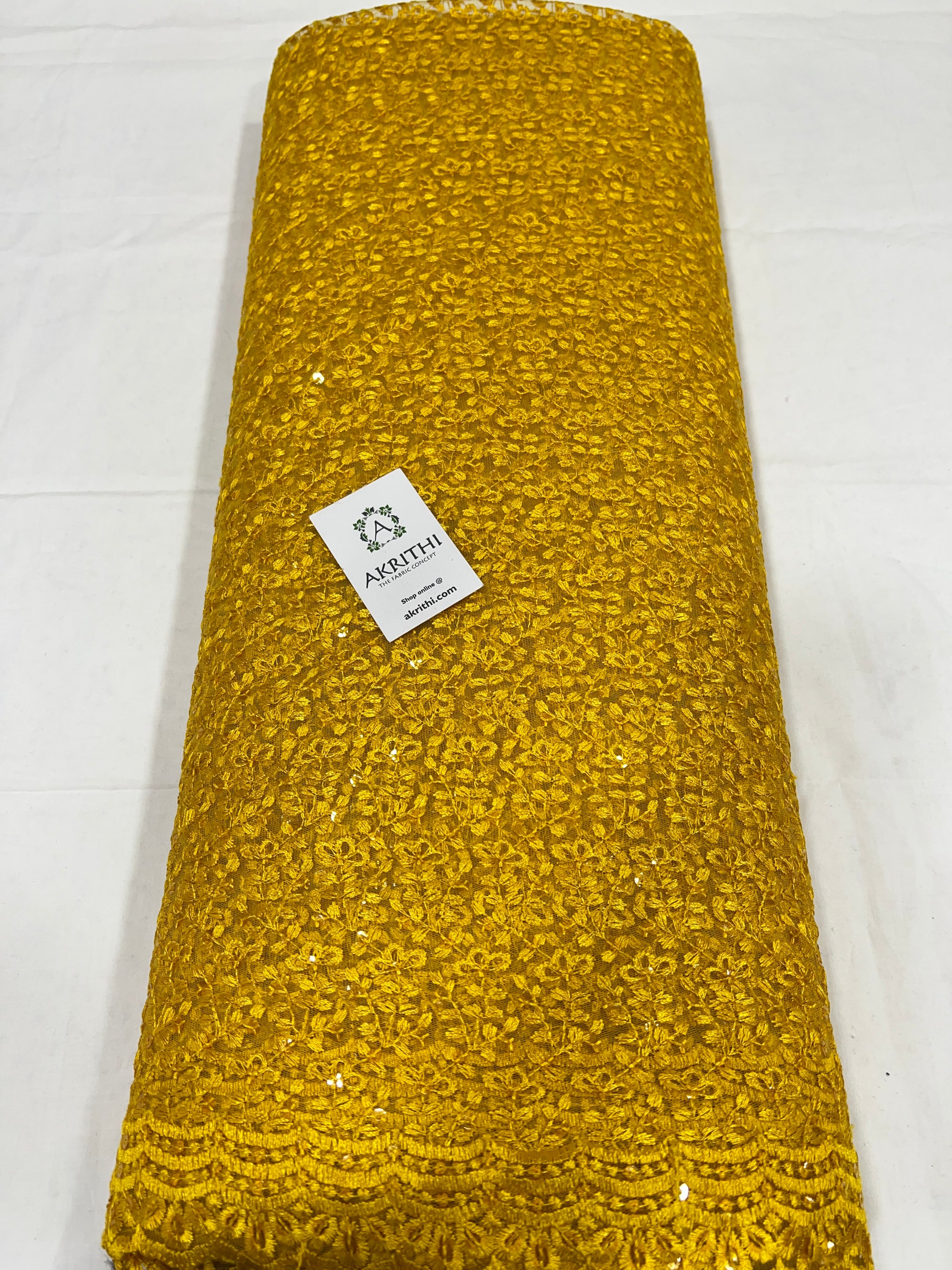 Self Embroidery on net fabric