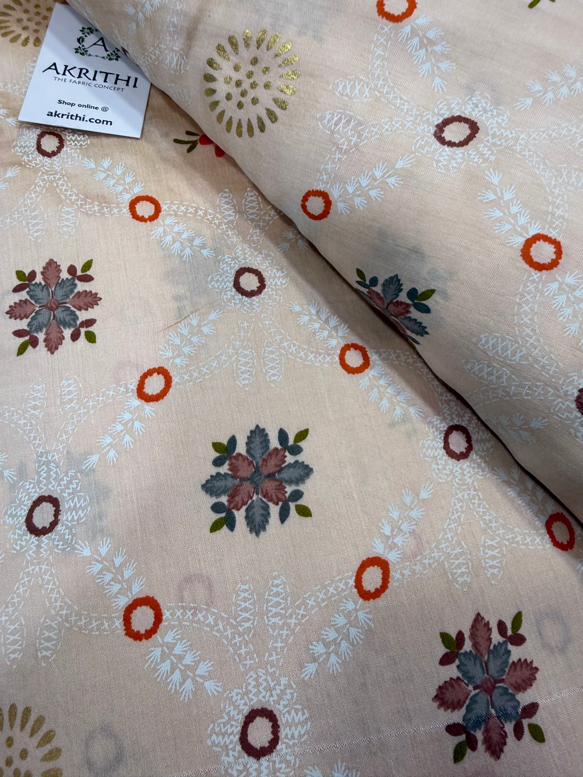 Printed viscose silk fabric