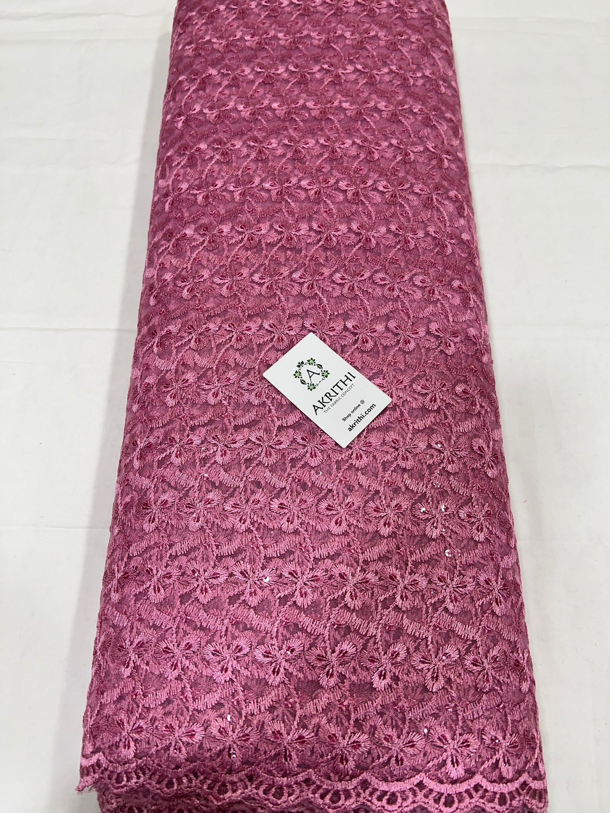 Self Embroidery on net fabric