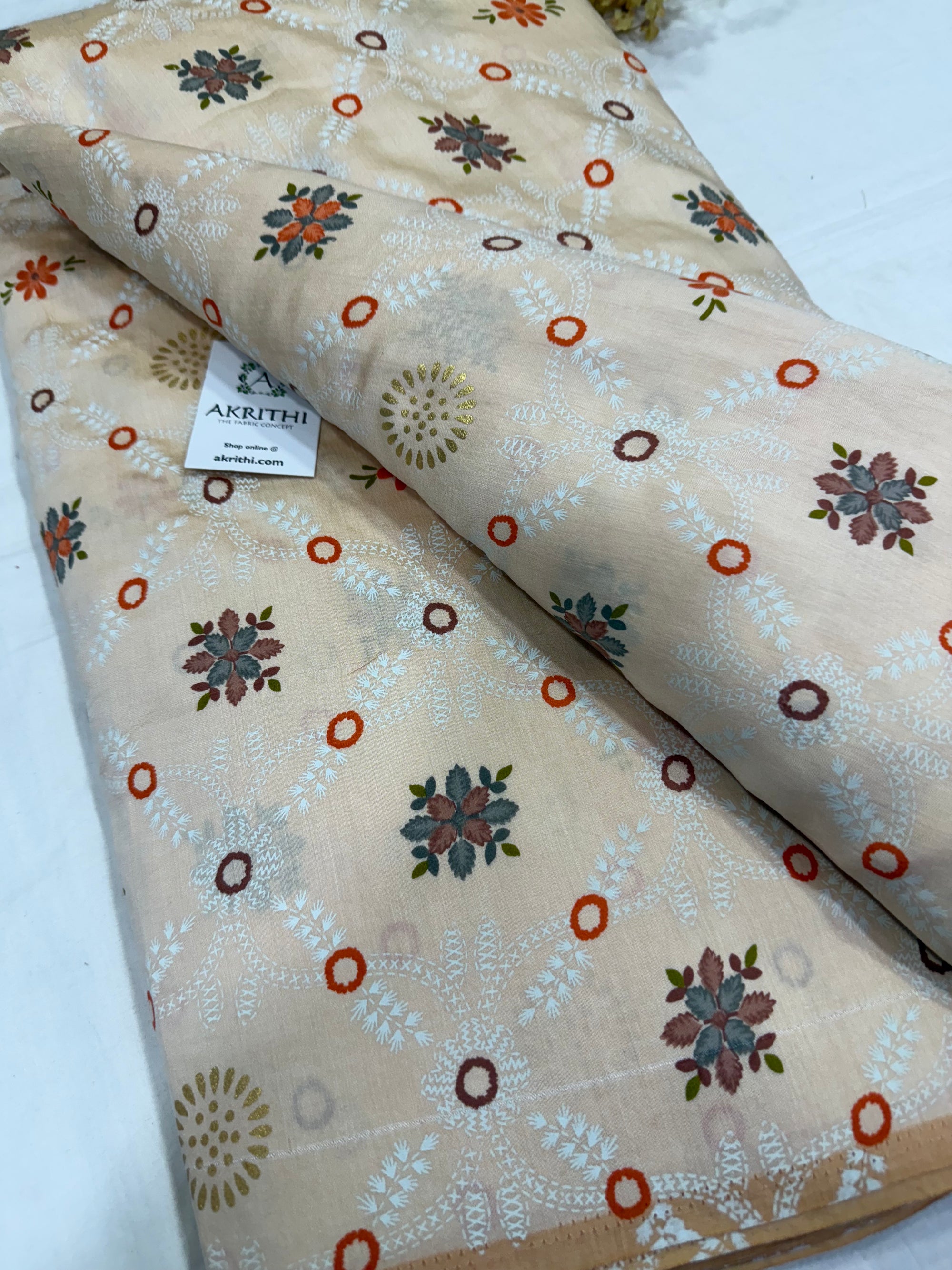 Printed viscose silk fabric