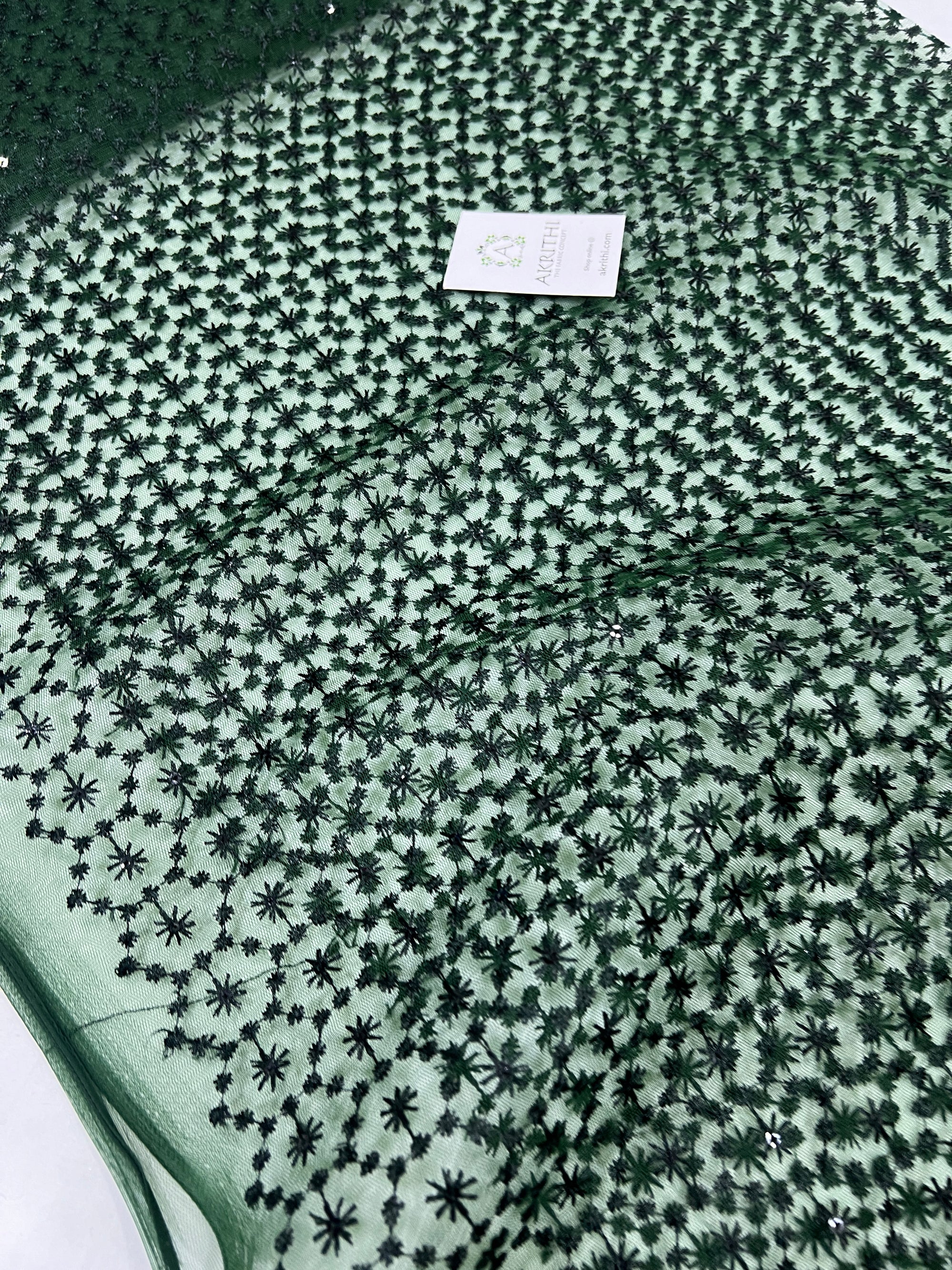 Self Embroidery on net fabric